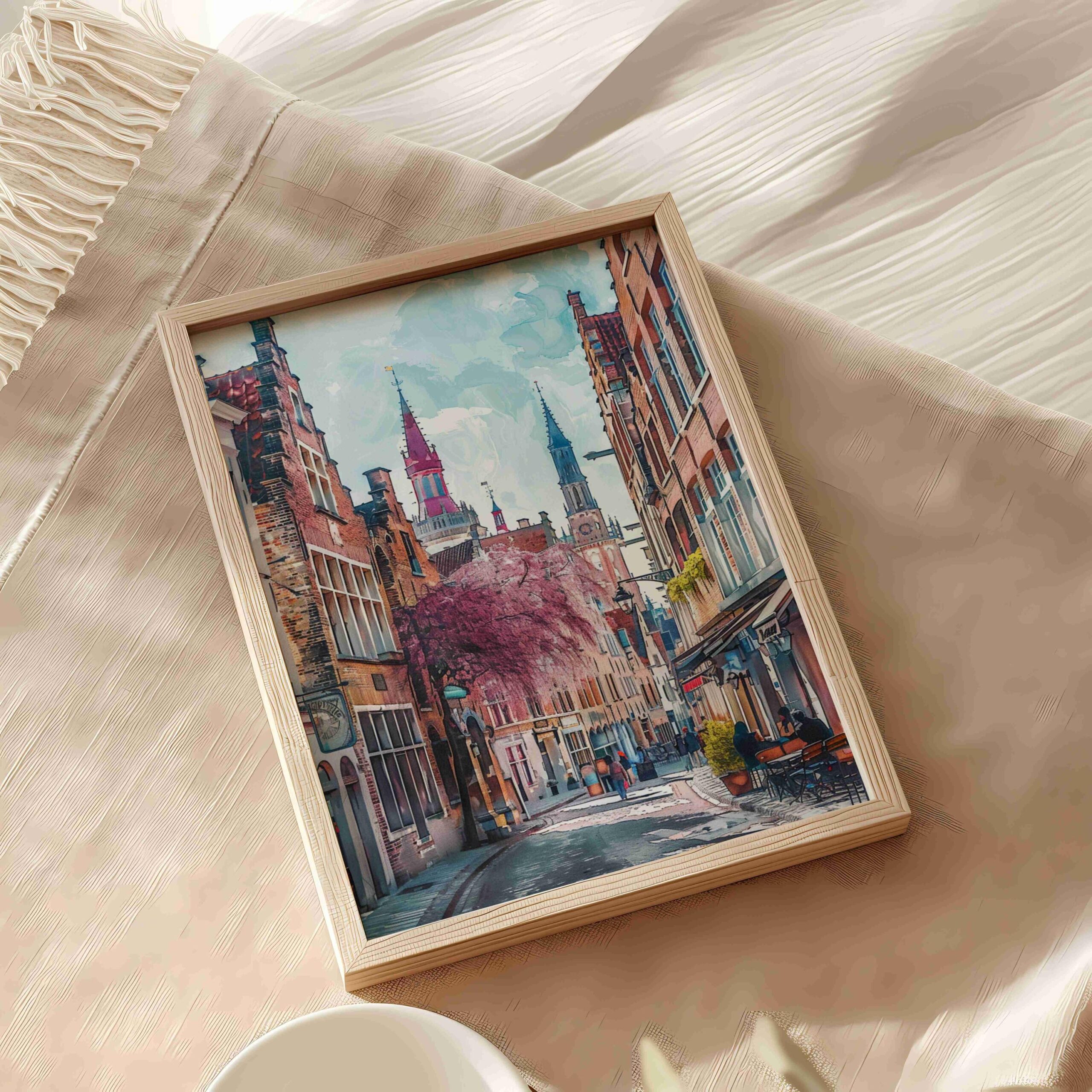 Bruges Belgium Europe Watercolor Print: Travel Wall Art Poster - Image 9