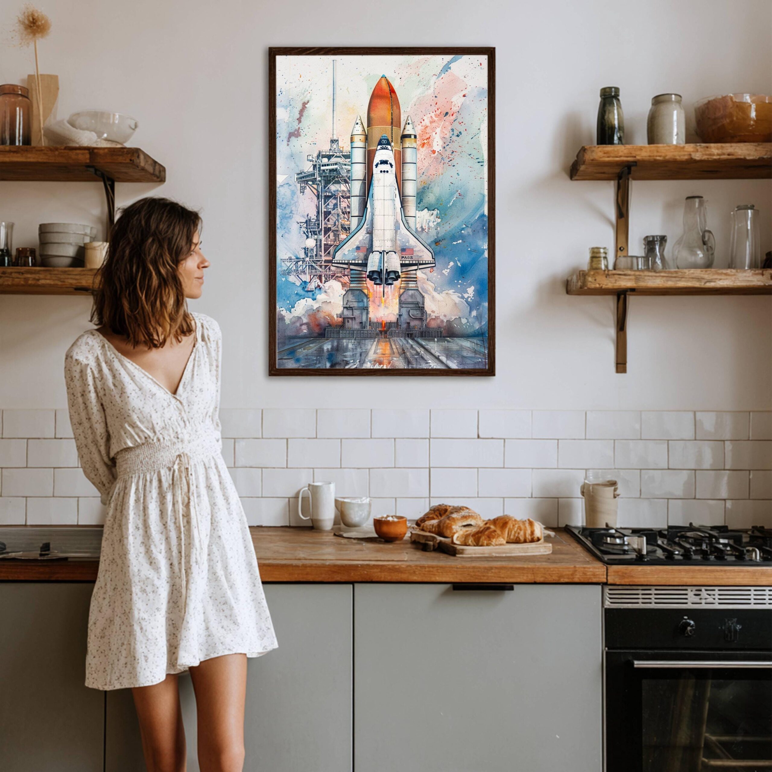 Kennedy Space Center Florida USA Watercolor: Travel Art Poster - Image 4
