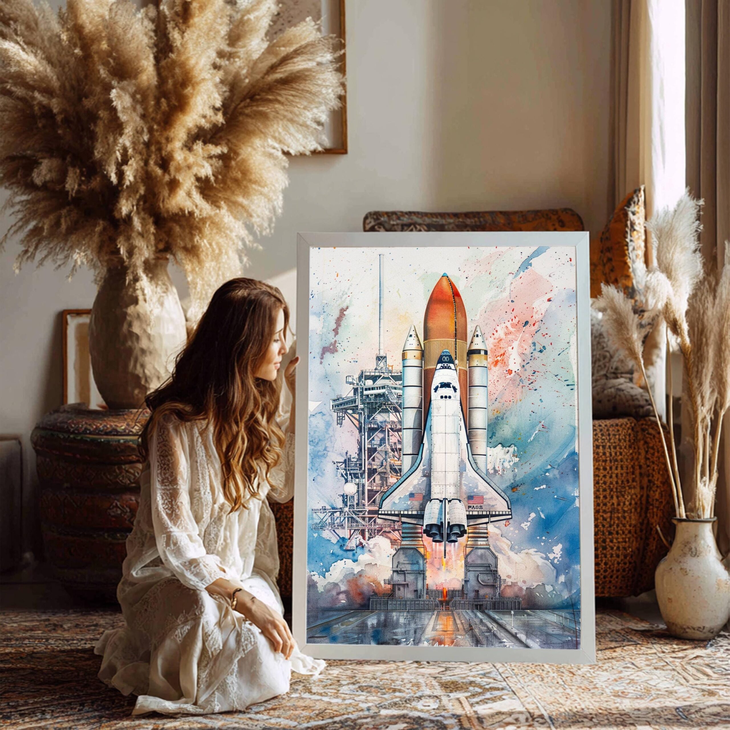 Kennedy Space Center Florida USA Watercolor: Travel Art Poster - Image 3