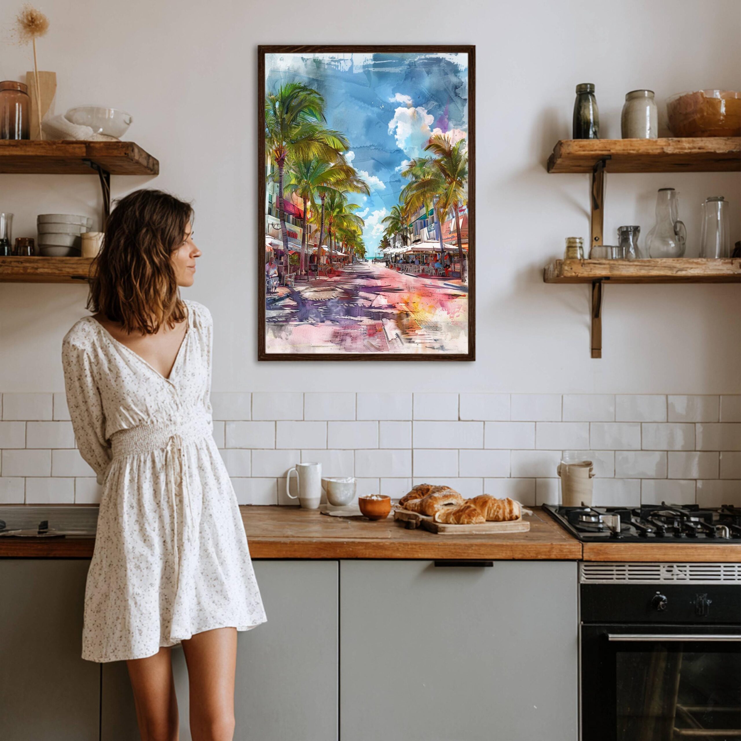 South Beach Miami Florida USA Watercolor: Travel Art Poster - Image 4