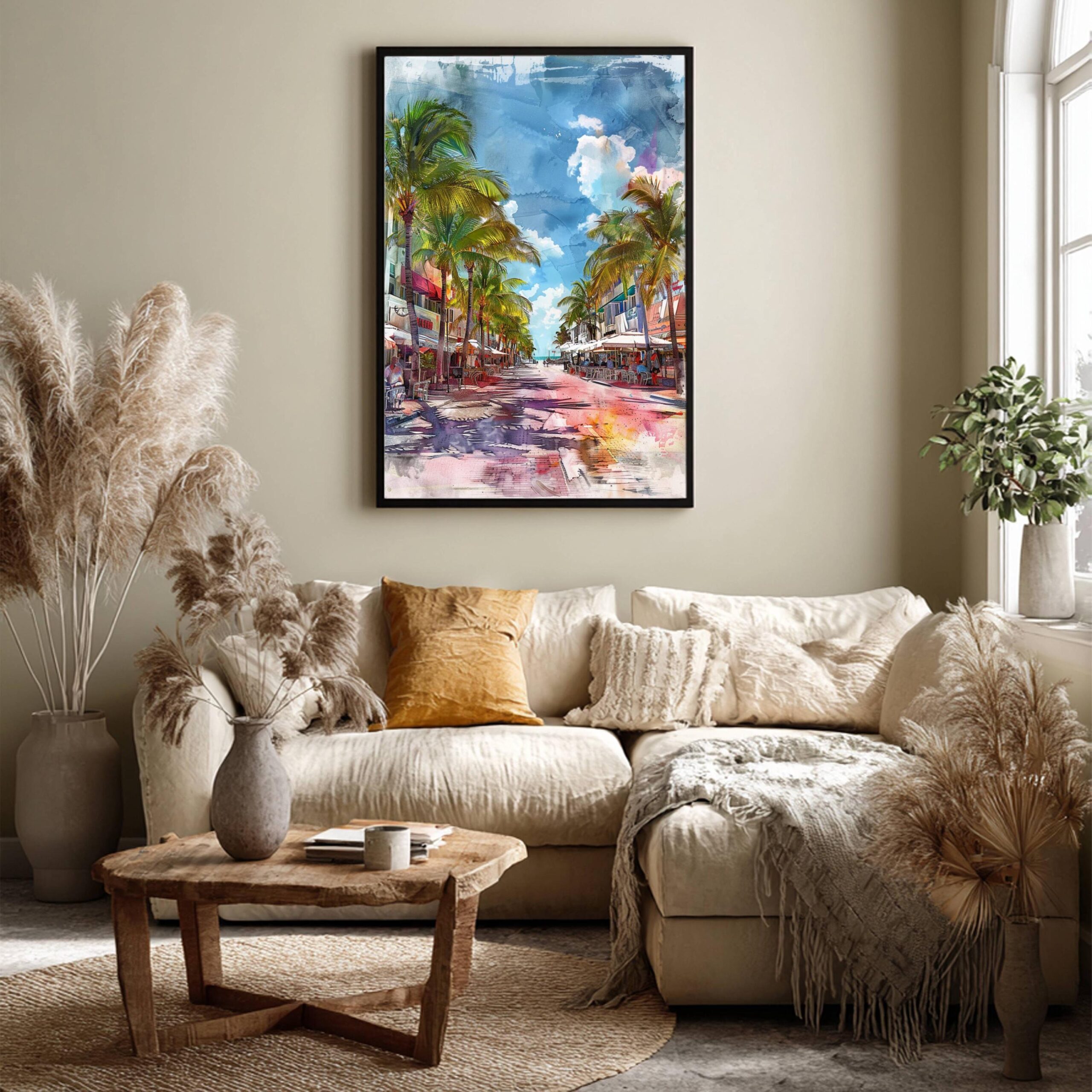 South Beach Miami Florida USA Watercolor: Travel Art Poster - Image 7