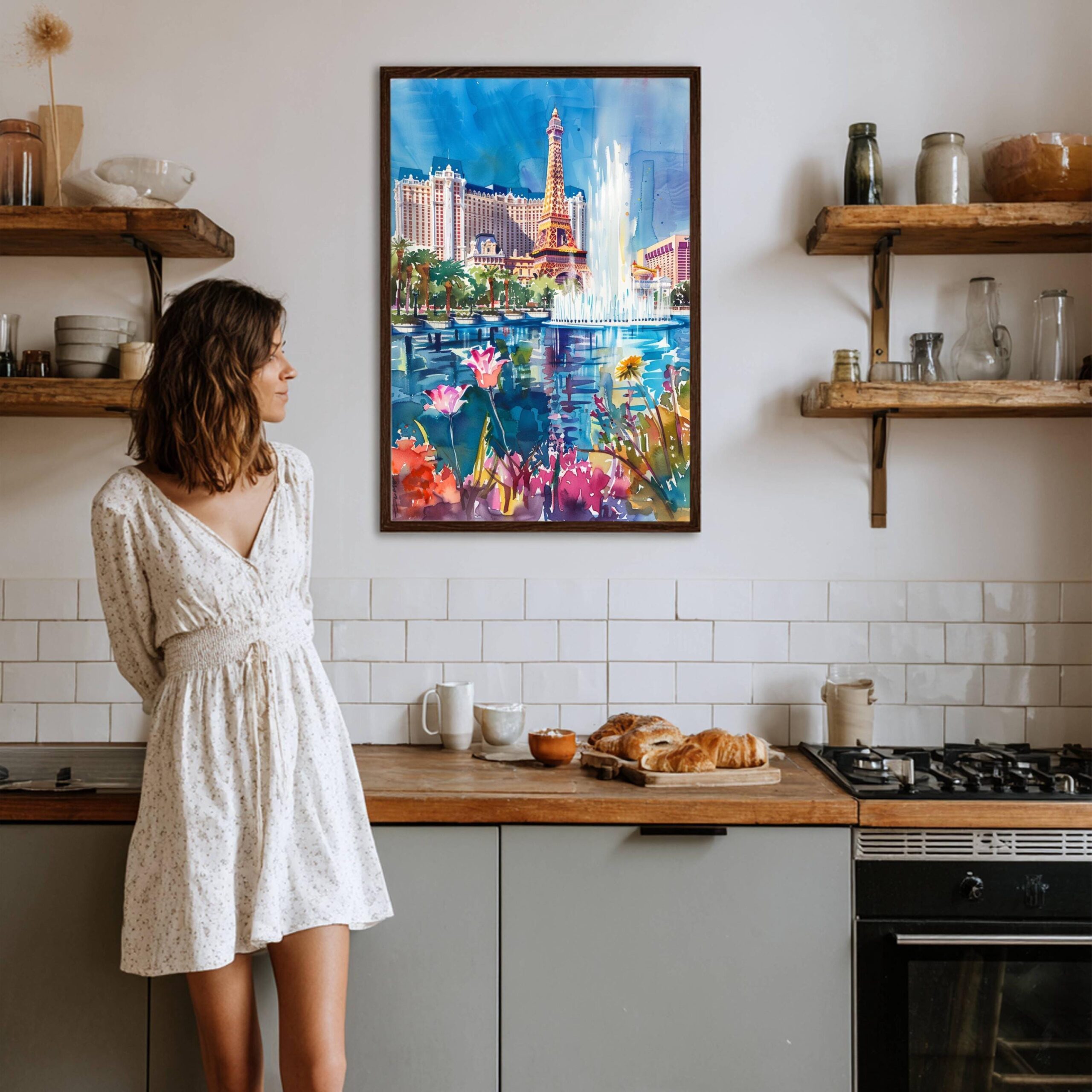 Las Vegas Nevada USA Watercolor: Travel Art Poster - Image 4