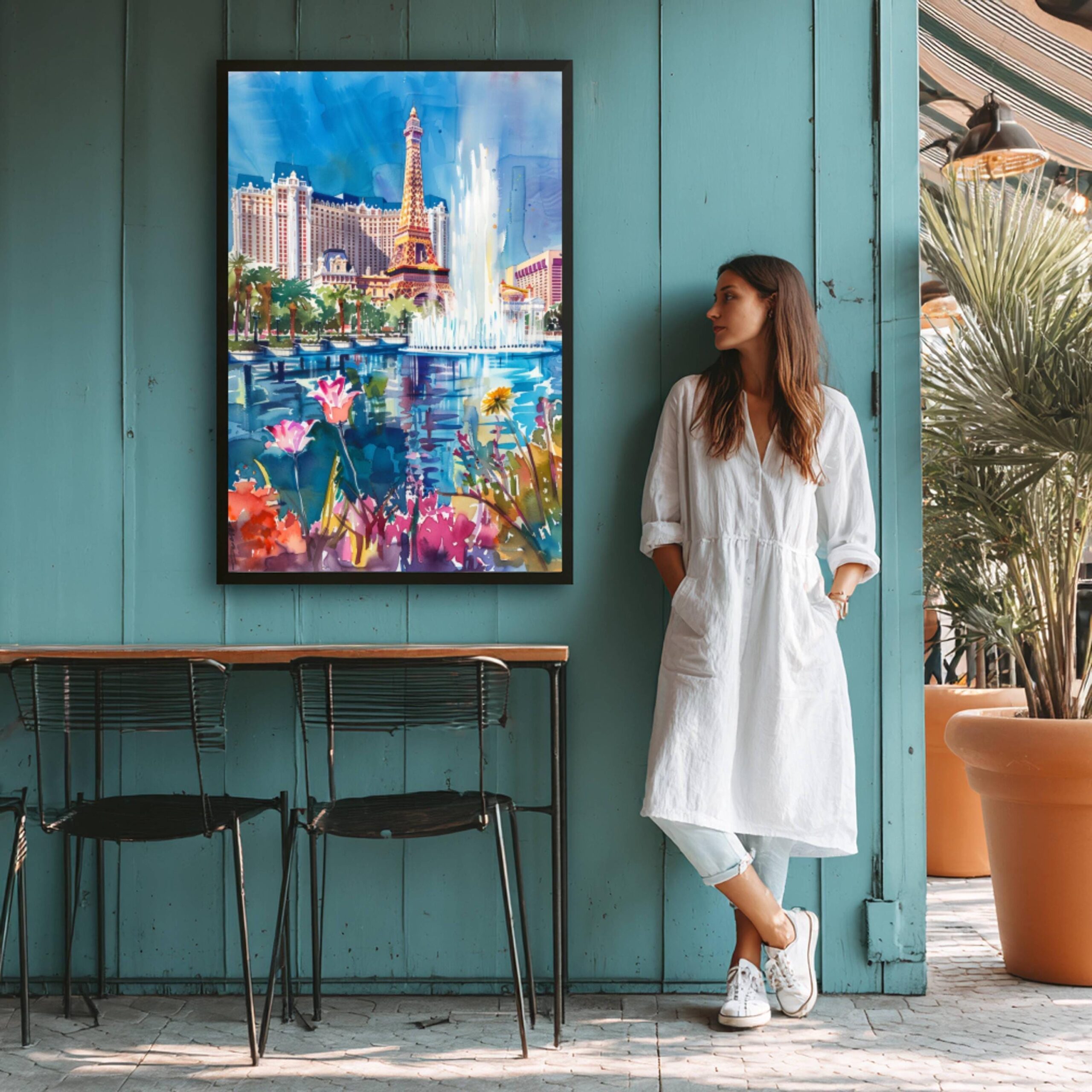 Las Vegas Nevada USA Watercolor: Travel Art Poster - Image 5