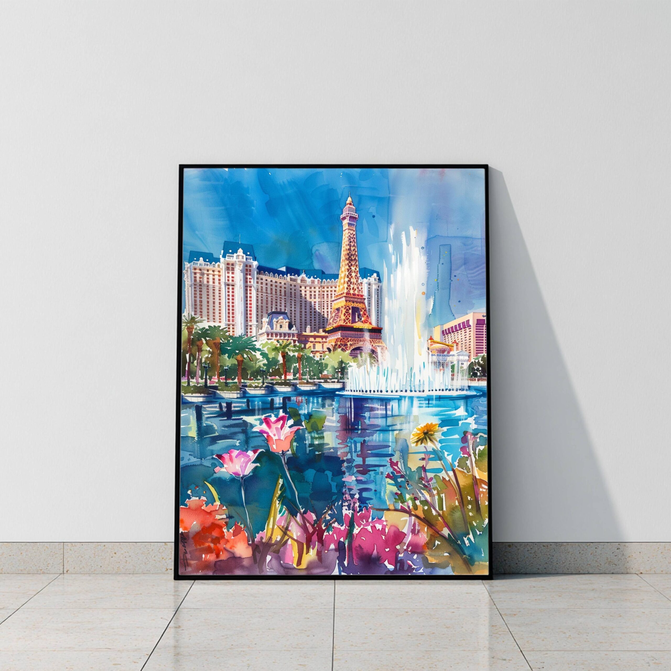 Las Vegas Nevada USA Watercolor: Travel Art Poster - Image 8
