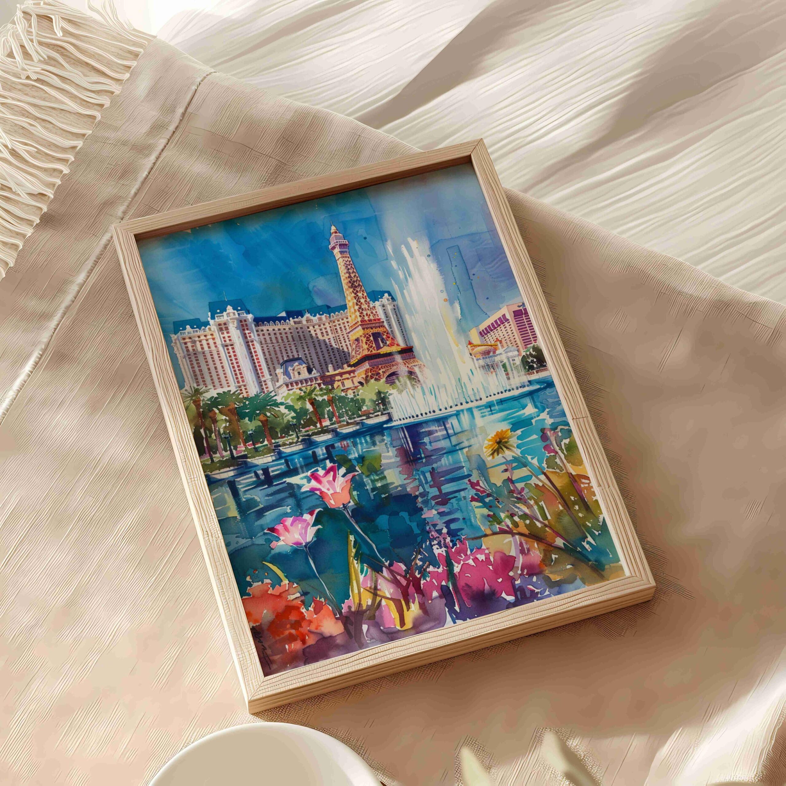 Las Vegas Nevada USA Watercolor: Travel Art Poster - Image 9