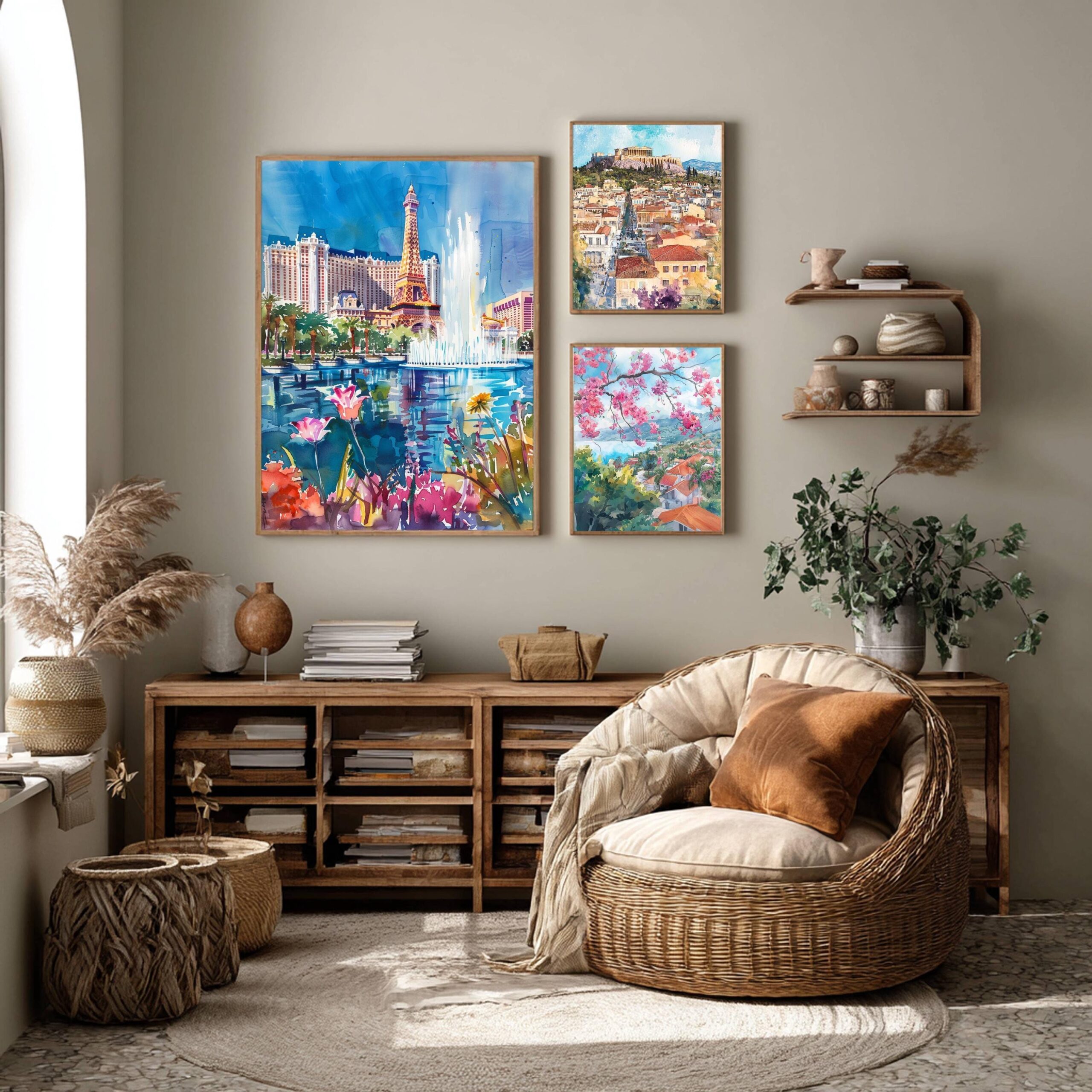 Las Vegas Nevada USA Watercolor: Travel Art Poster - Image 2