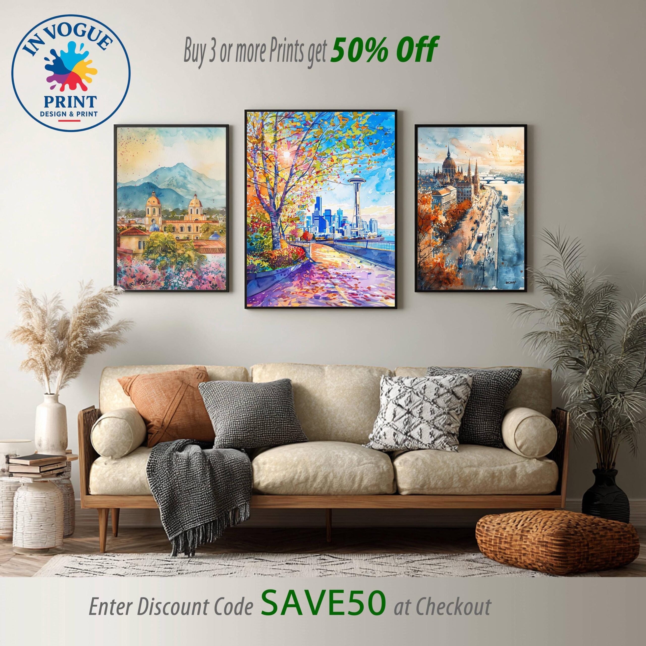 Seattle Washington United States of America Watercolor: Travel Art Poster - Image 10