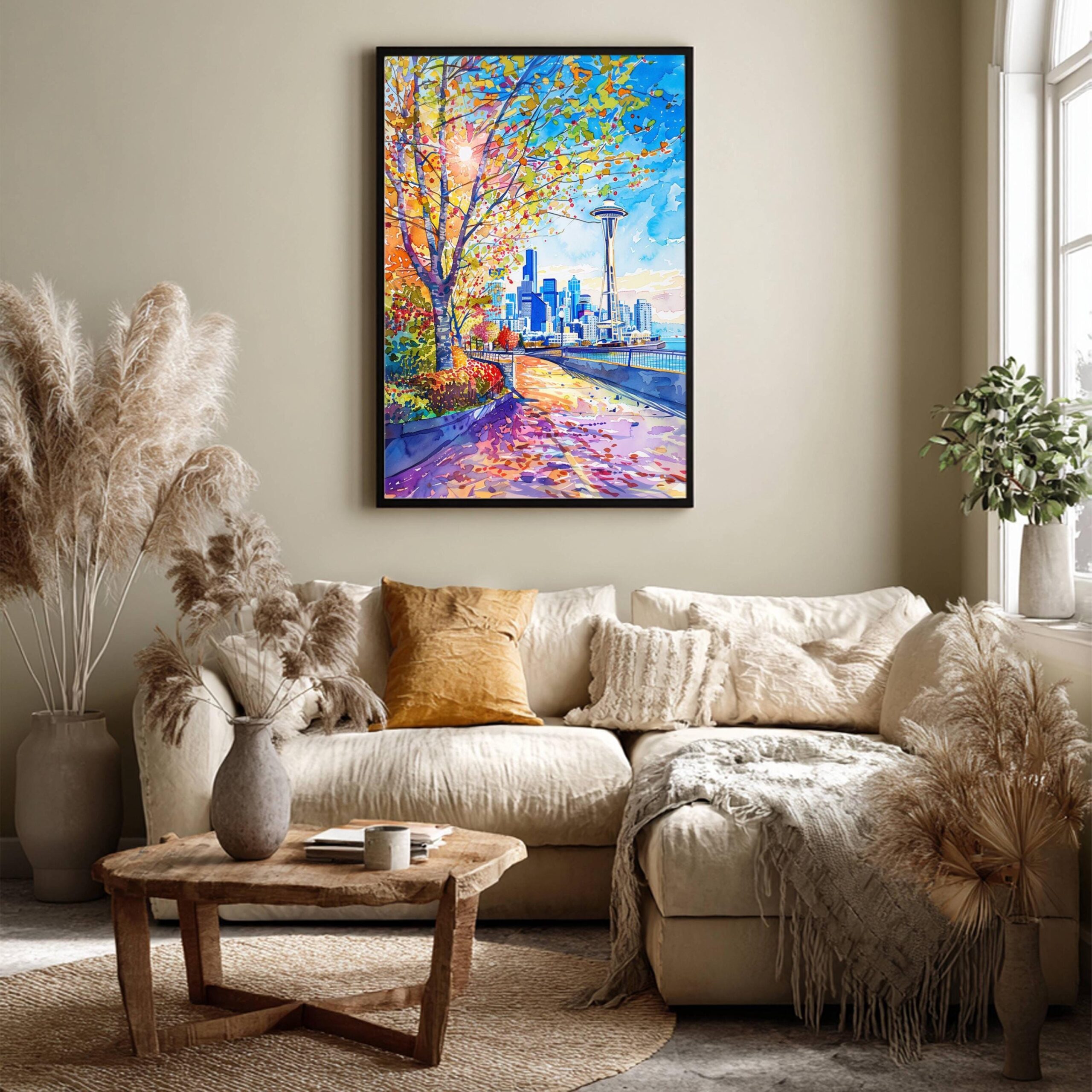 Seattle Washington United States of America Watercolor: Travel Art Poster - Image 7