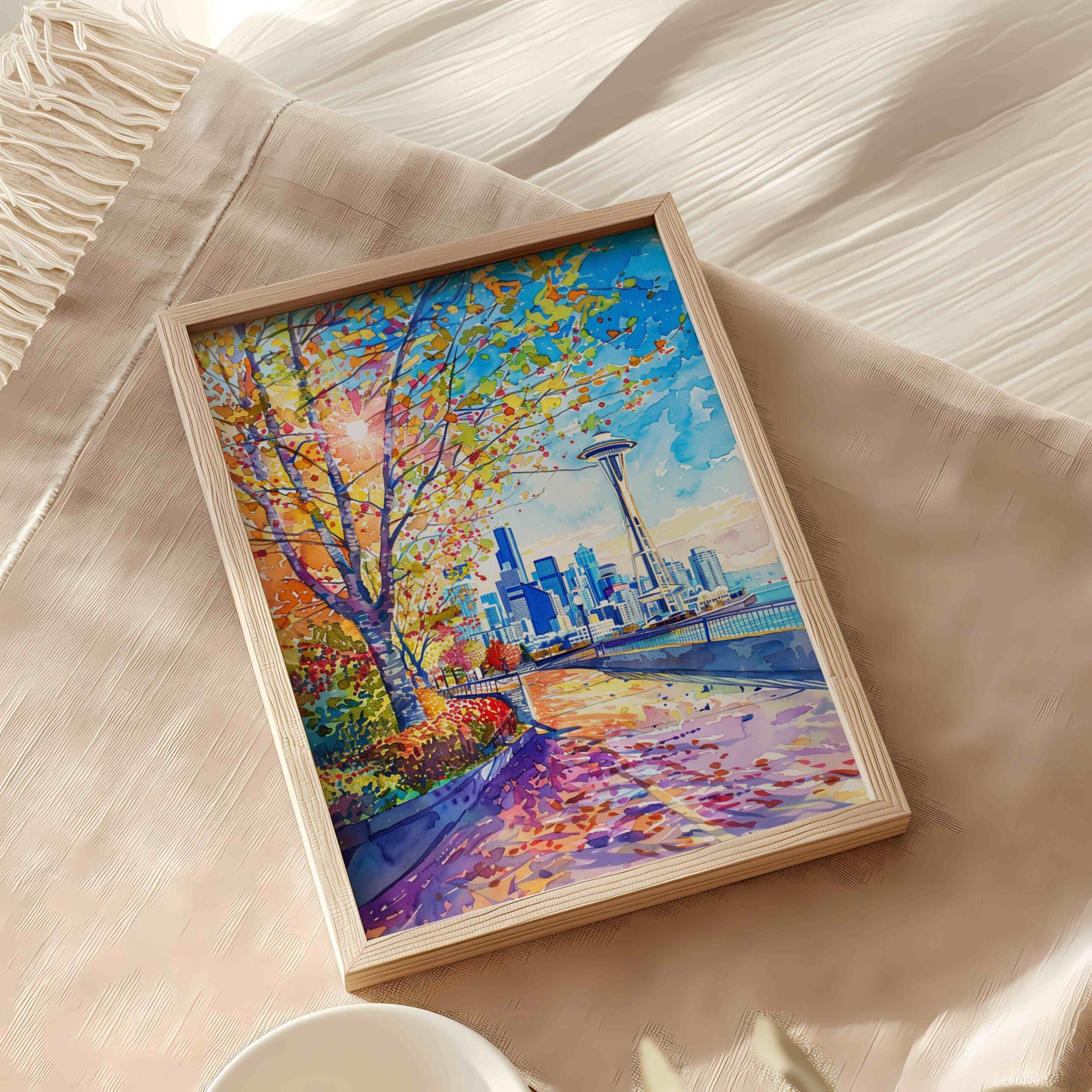 Seattle Washington United States of America Watercolor: Travel Art Poster - Image 9
