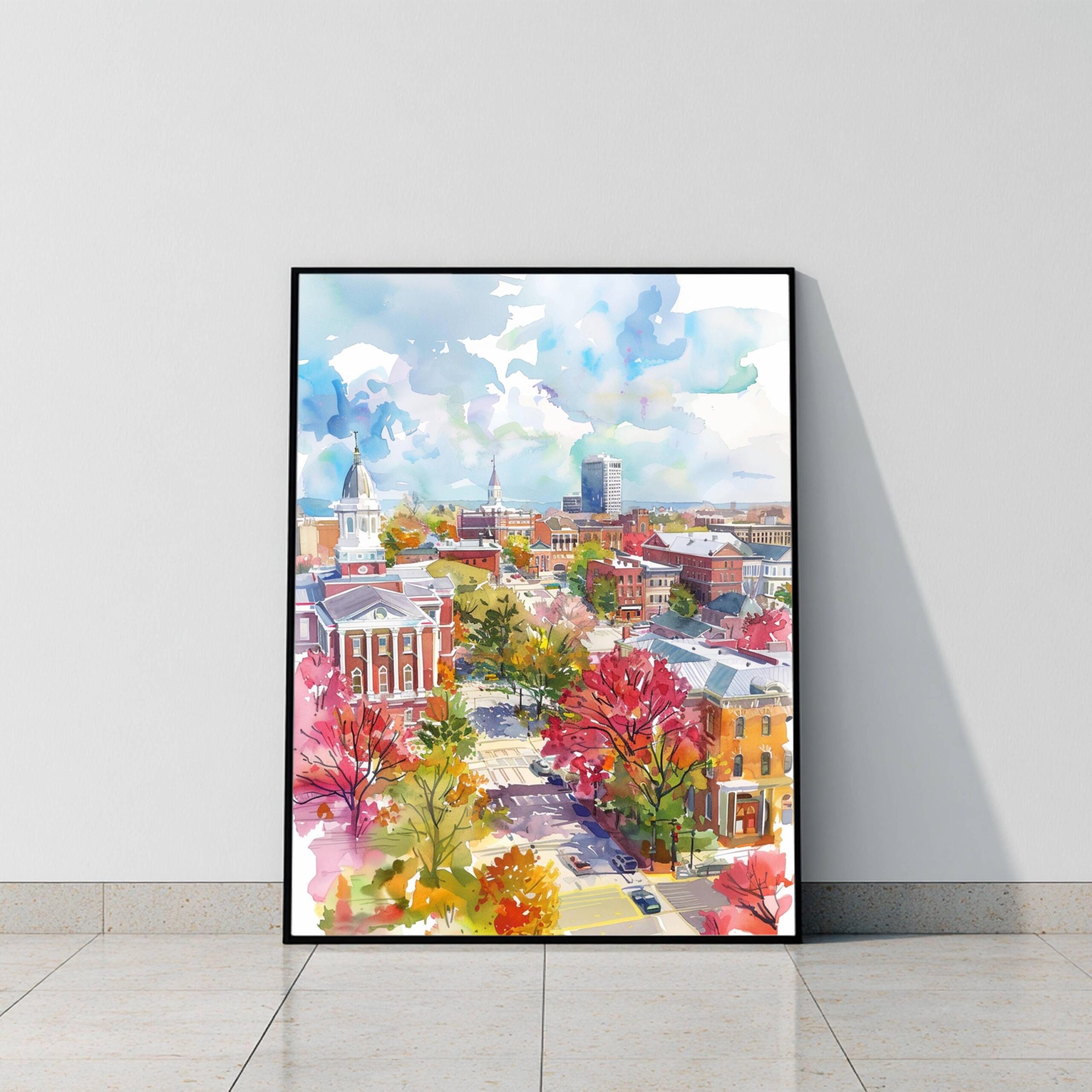 Montgomery Alabama USA Watercolor: Travel Art Poster - Image 8