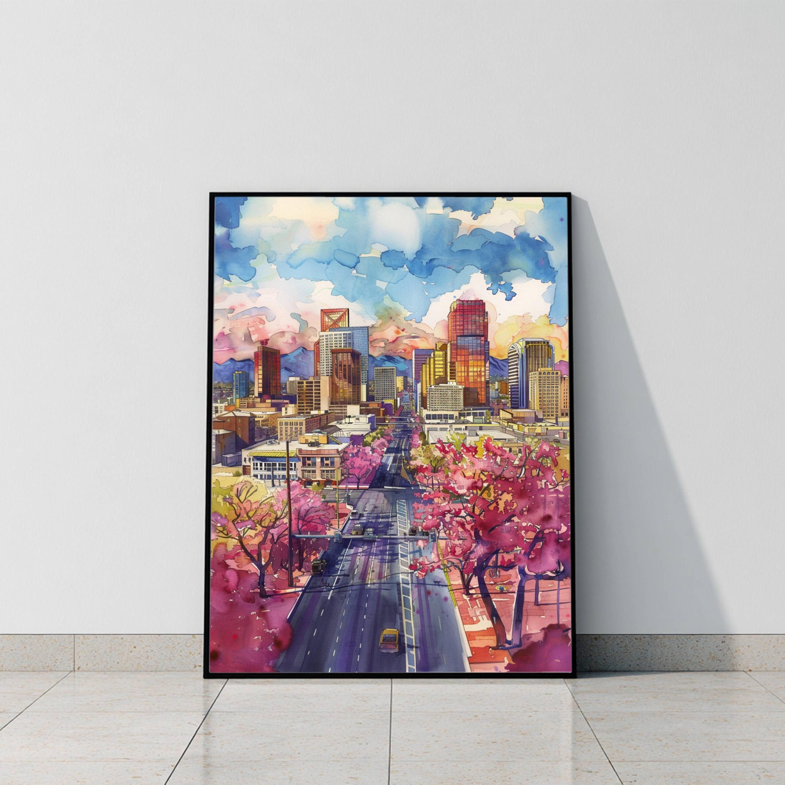 Phoenix Arizona USA Watercolor: Travel Art Poster - Image 8