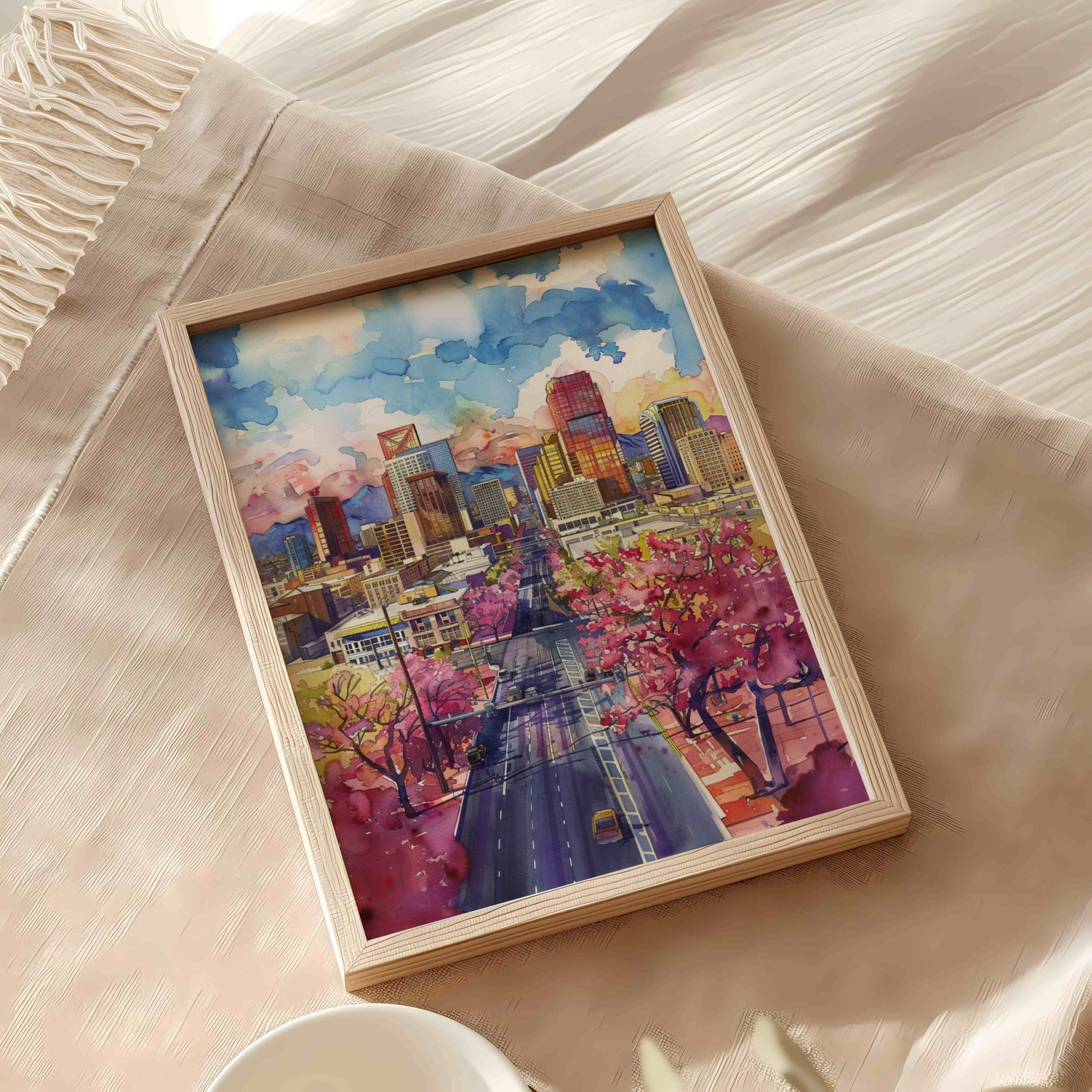 Phoenix Arizona USA Watercolor: Travel Art Poster - Image 9