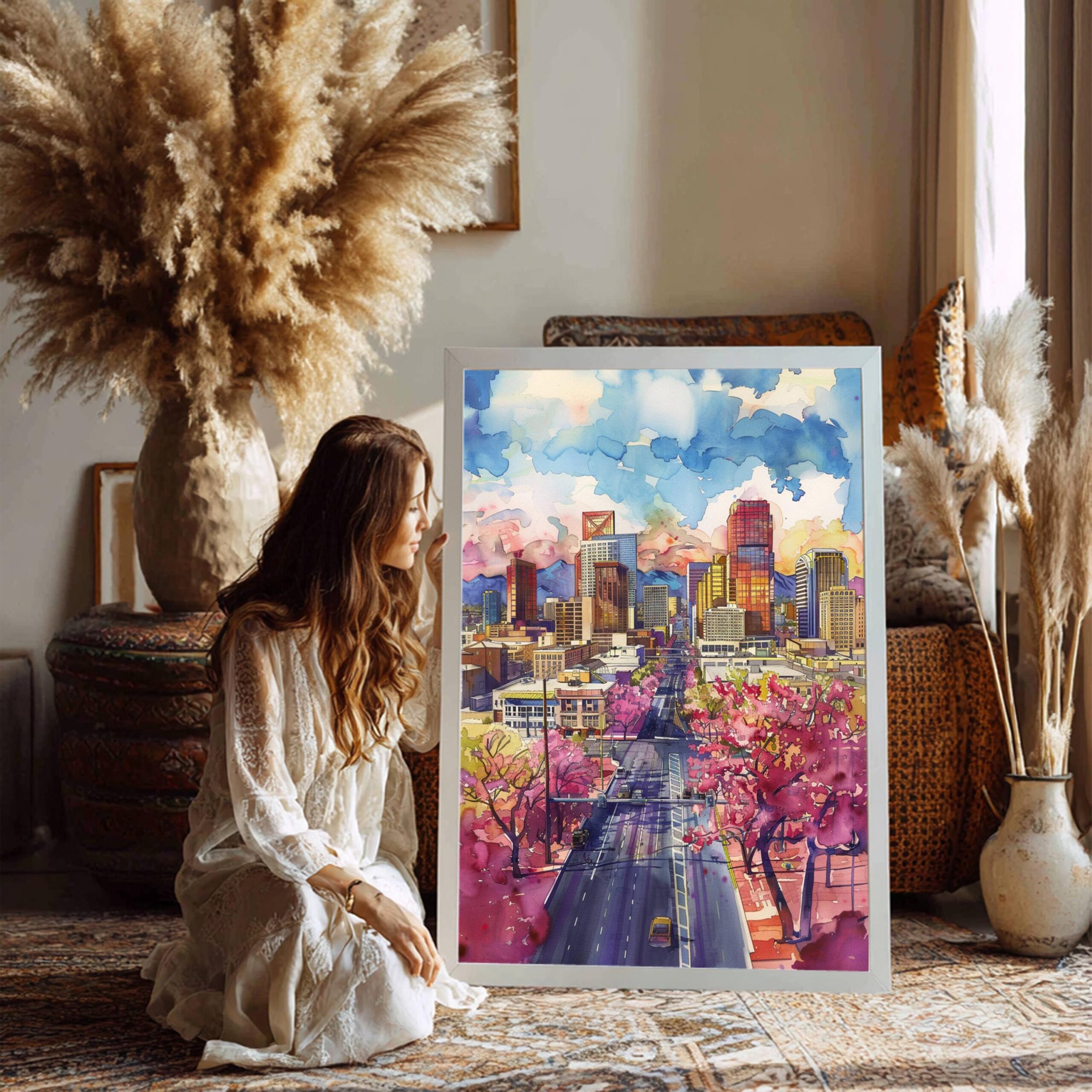 Phoenix Arizona USA Watercolor: Travel Art Poster - Image 3