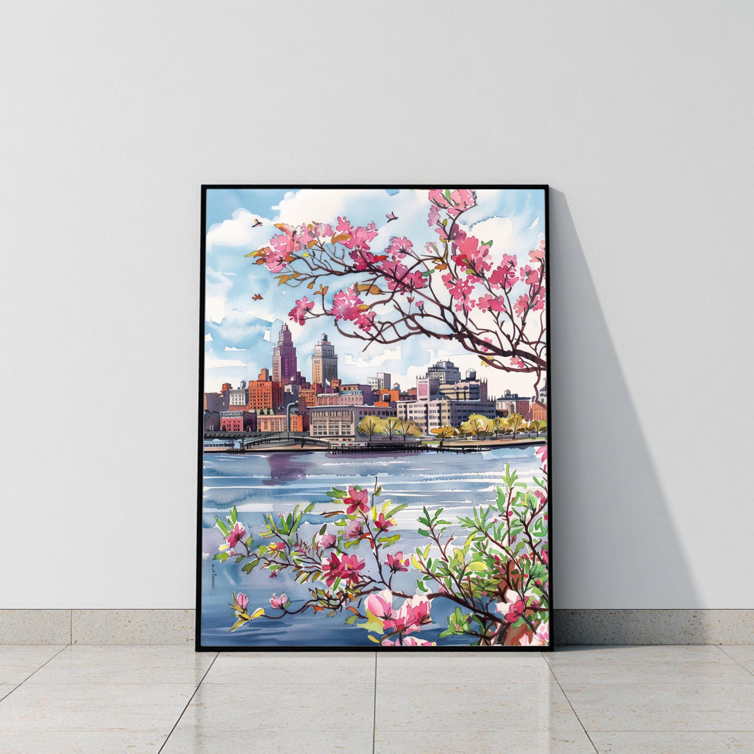 Albany New York USA Watercolor: American Travel Art Poster - Image 8