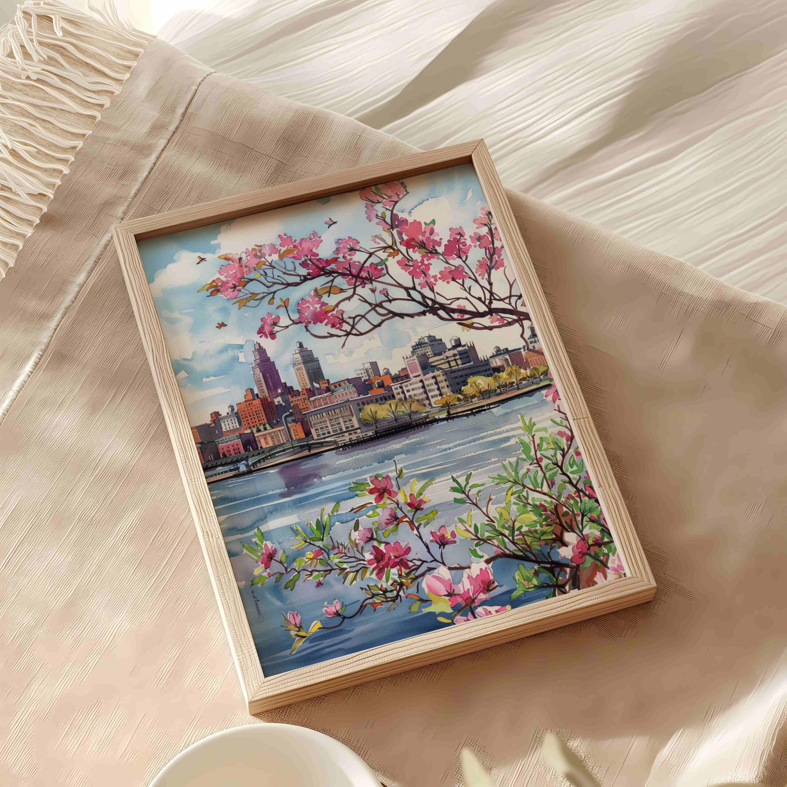 Albany New York USA Watercolor: American Travel Art Poster - Image 9