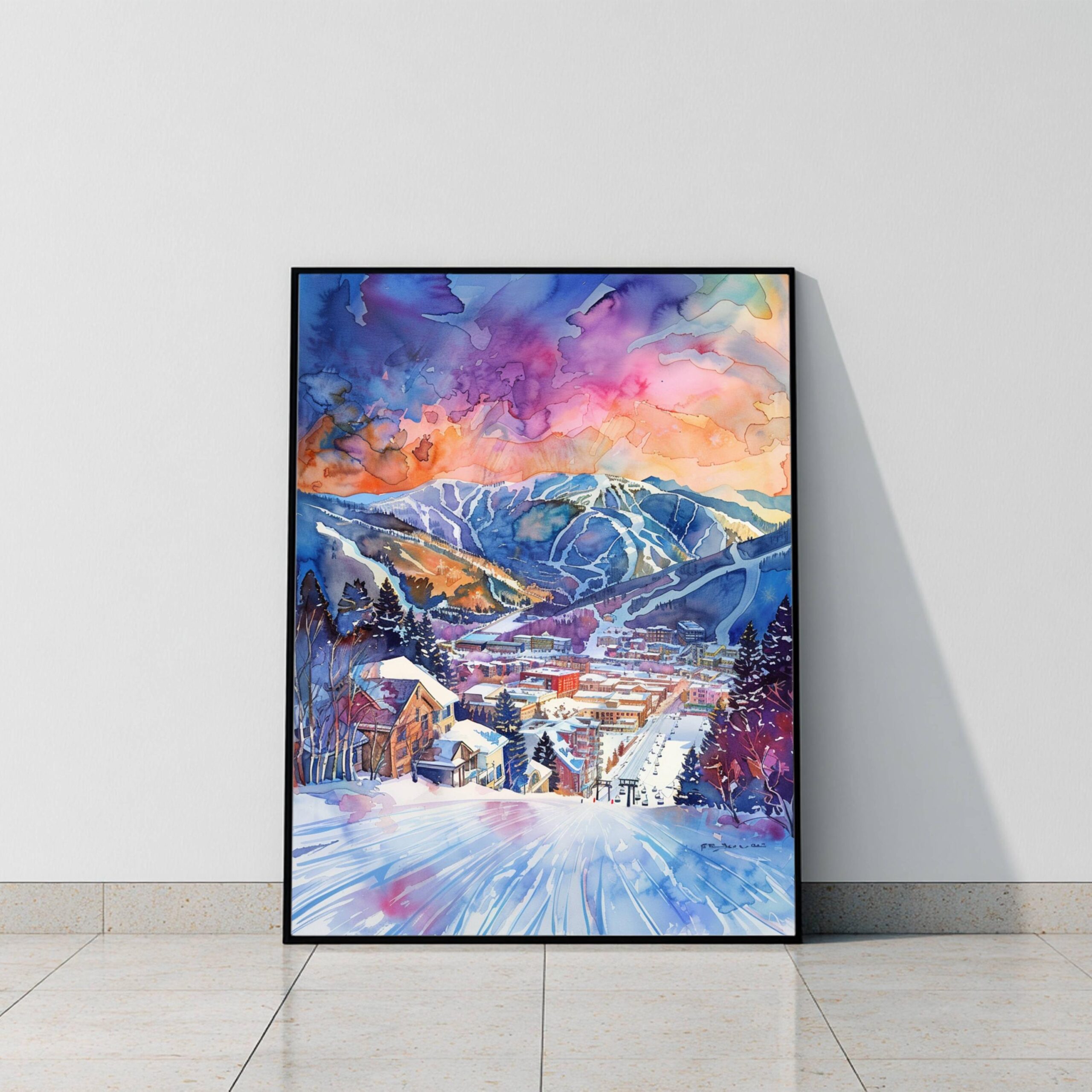 Aspen Colorado USA Watercolor: American Travel Art Poster - Image 8