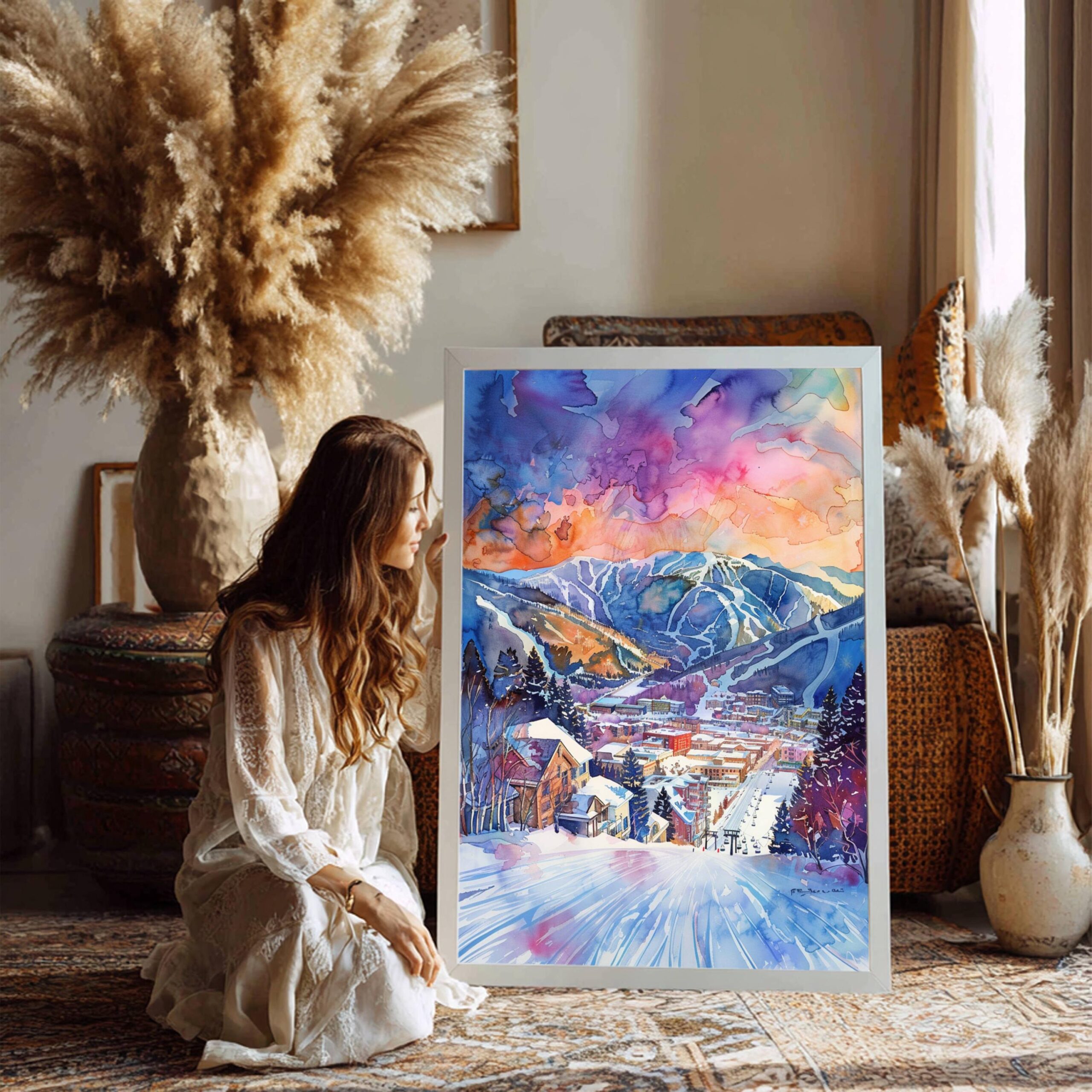 Aspen Colorado USA Watercolor: American Travel Art Poster - Image 3