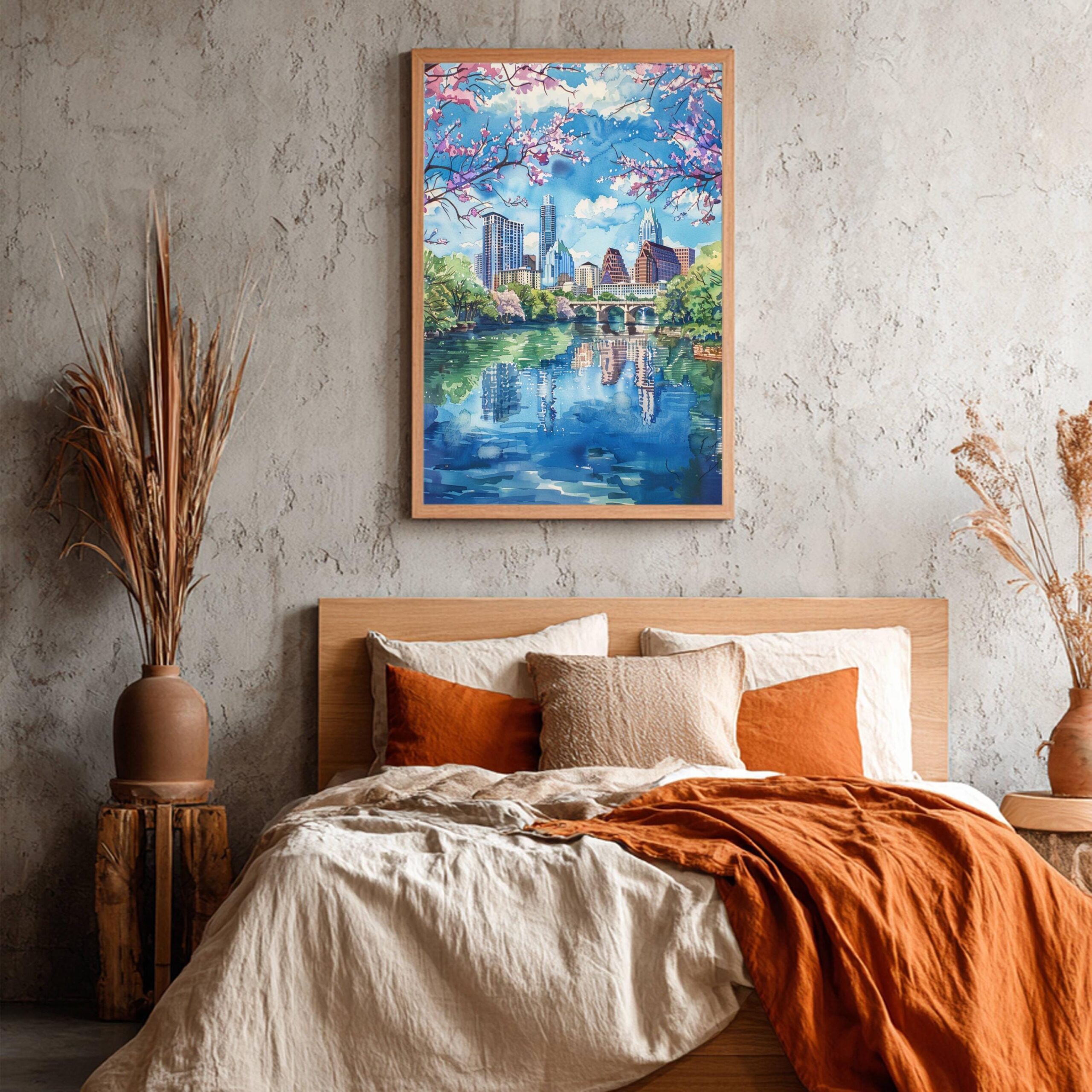 Austin Texas USA Watercolor: American Travel Art Poster - Image 6
