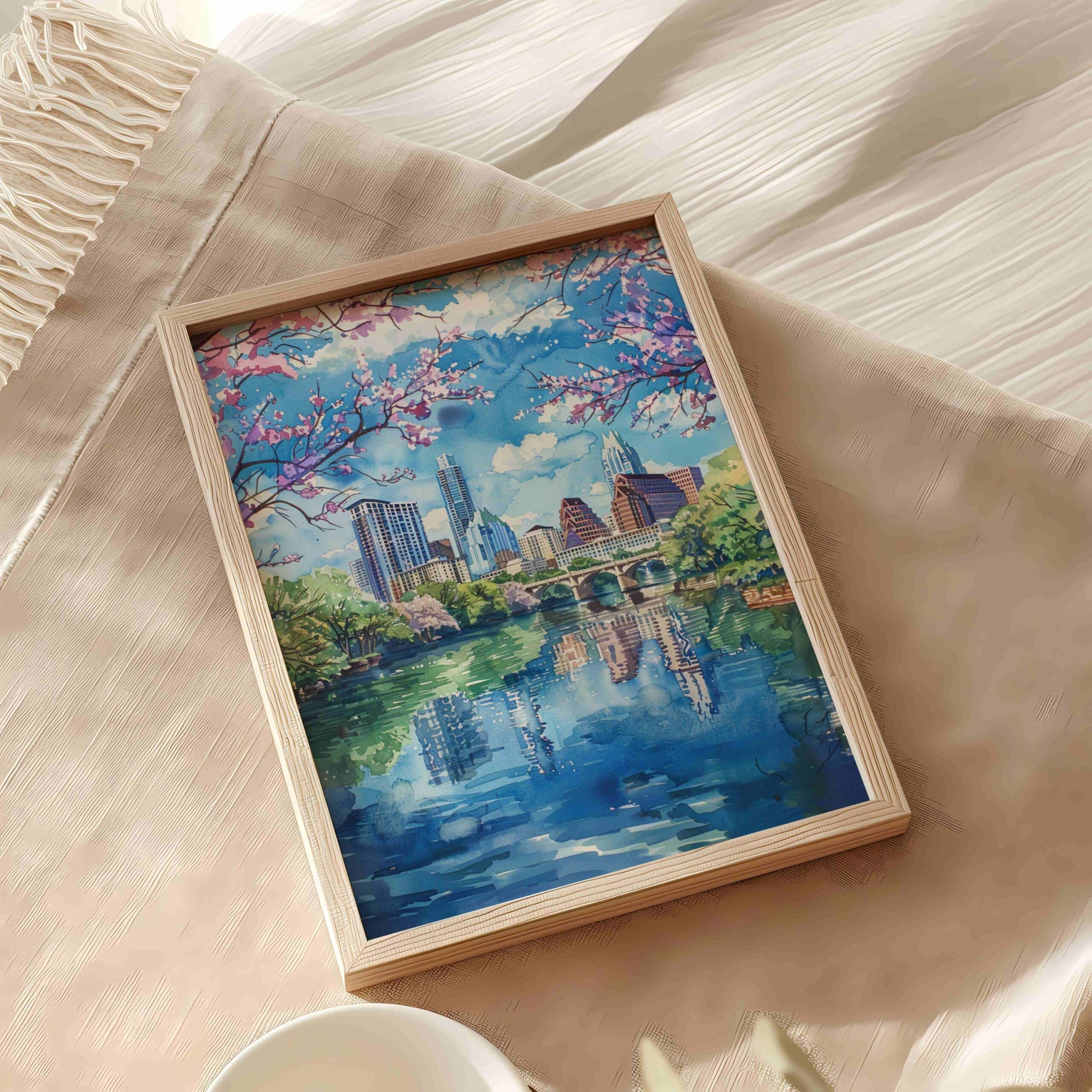 Austin Texas USA Watercolor: American Travel Art Poster - Image 9