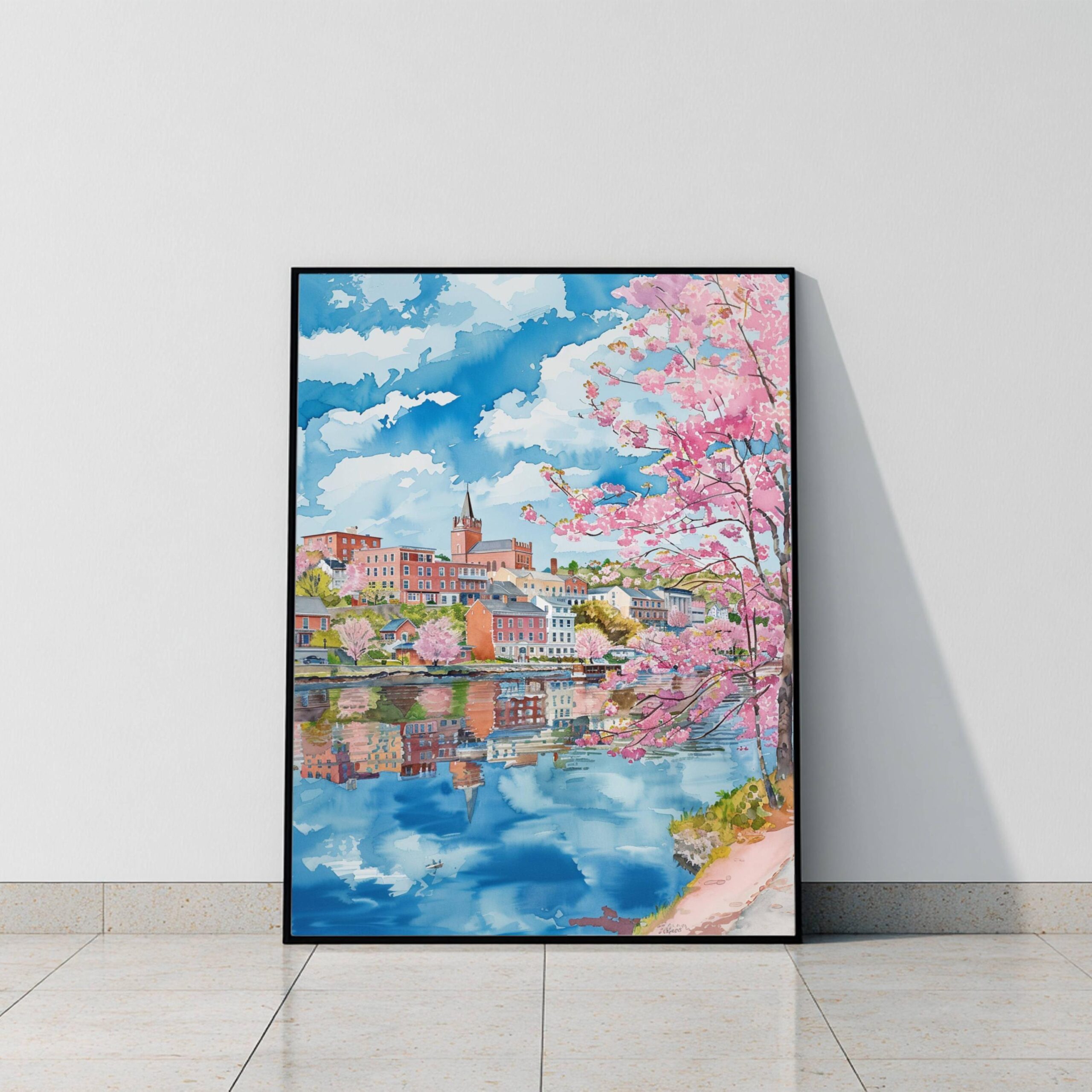 Augusta Maine USA Watercolor: American Travel Art Poster - Image 8