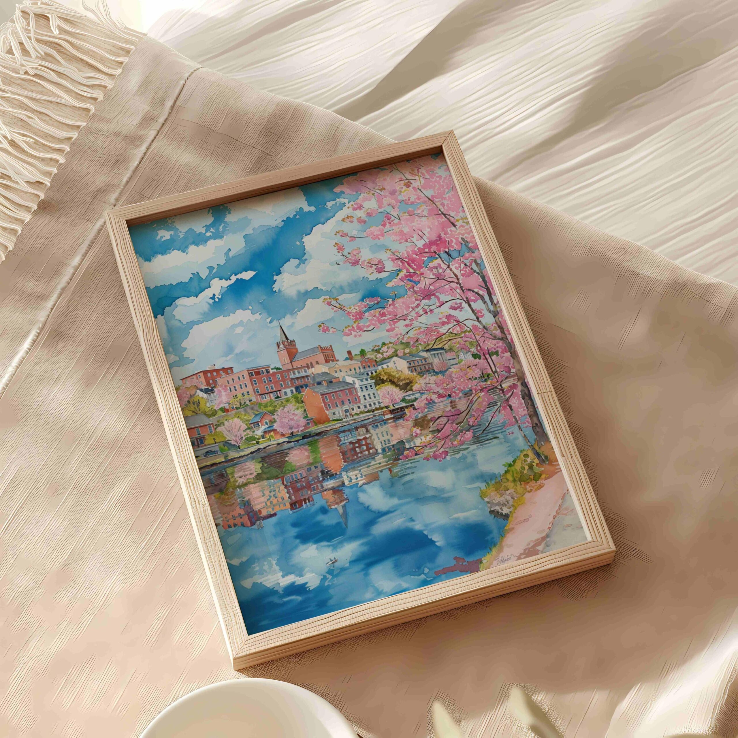Augusta Maine USA Watercolor: American Travel Art Poster - Image 9