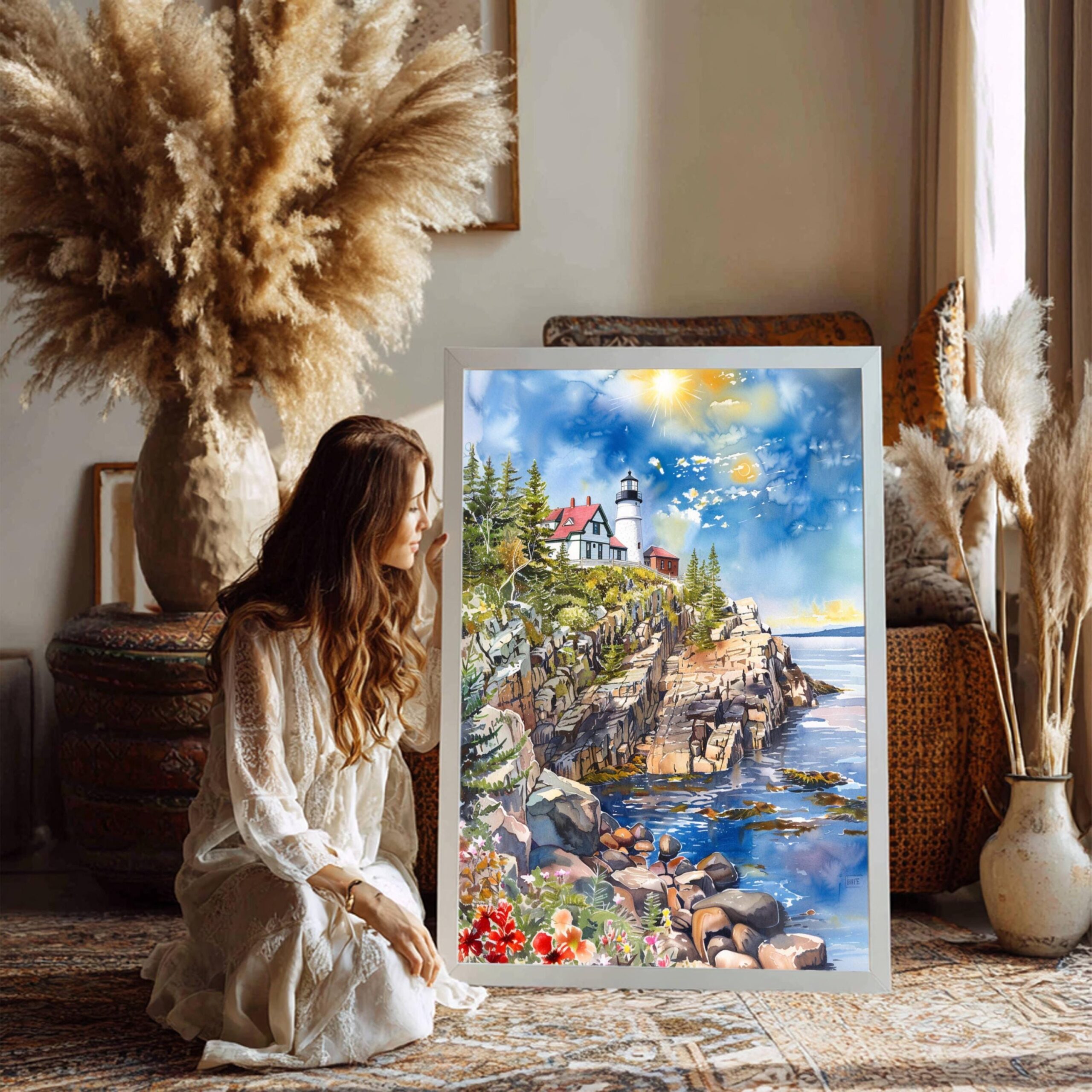Acadia National Park Maine USA Watercolor: Travel Art Poster - Image 3