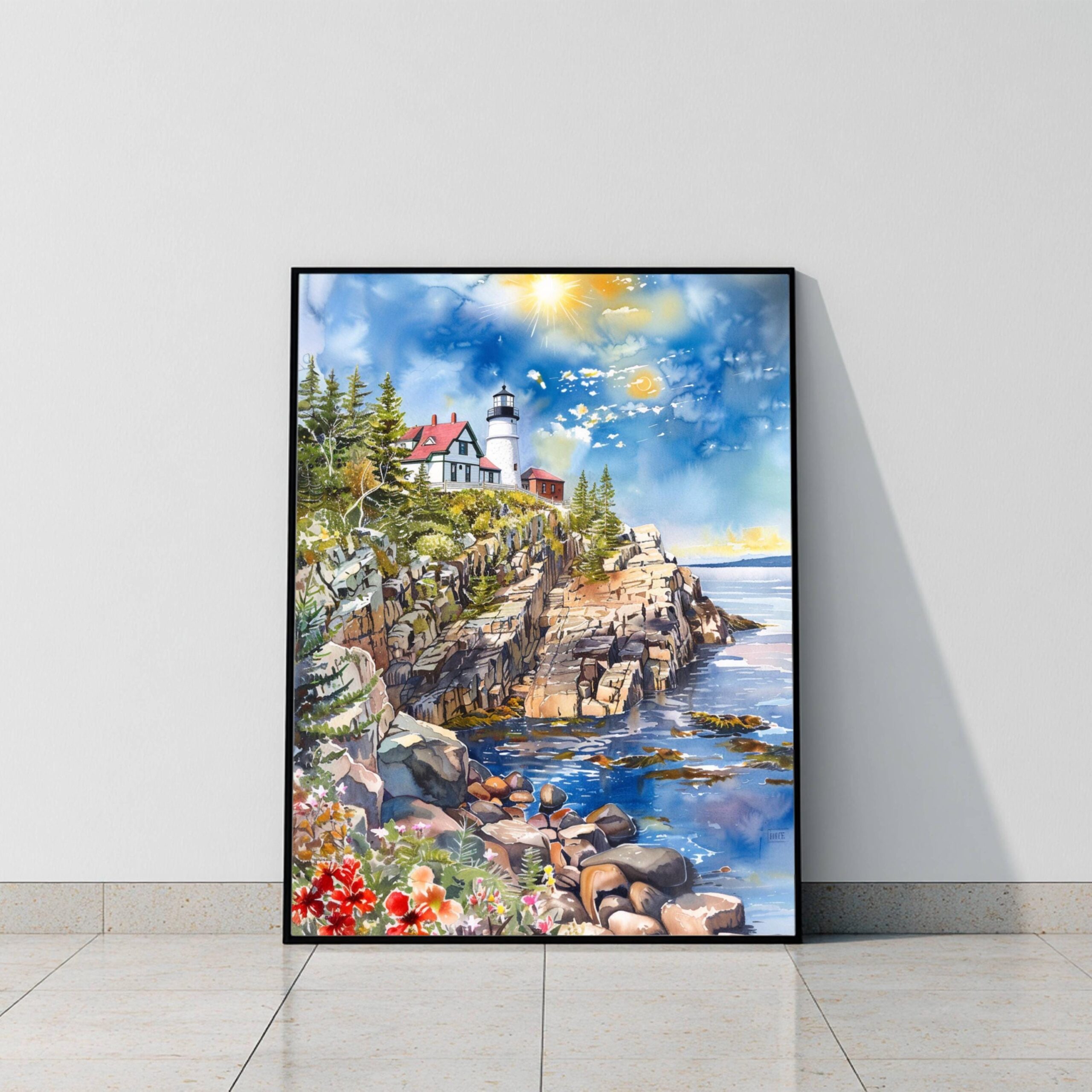 Acadia National Park Maine USA Watercolor: Travel Art Poster - Image 8
