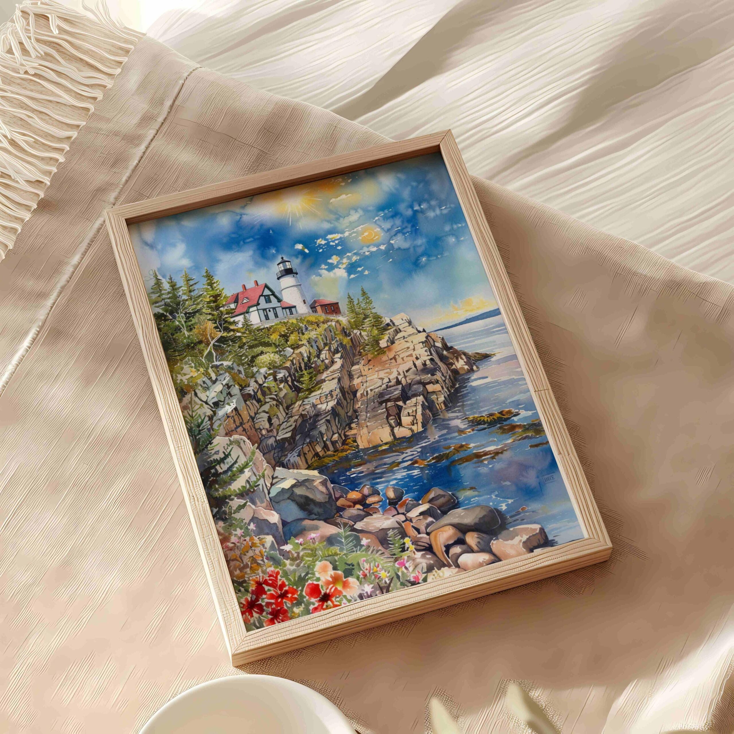 Acadia National Park Maine USA Watercolor: Travel Art Poster - Image 9