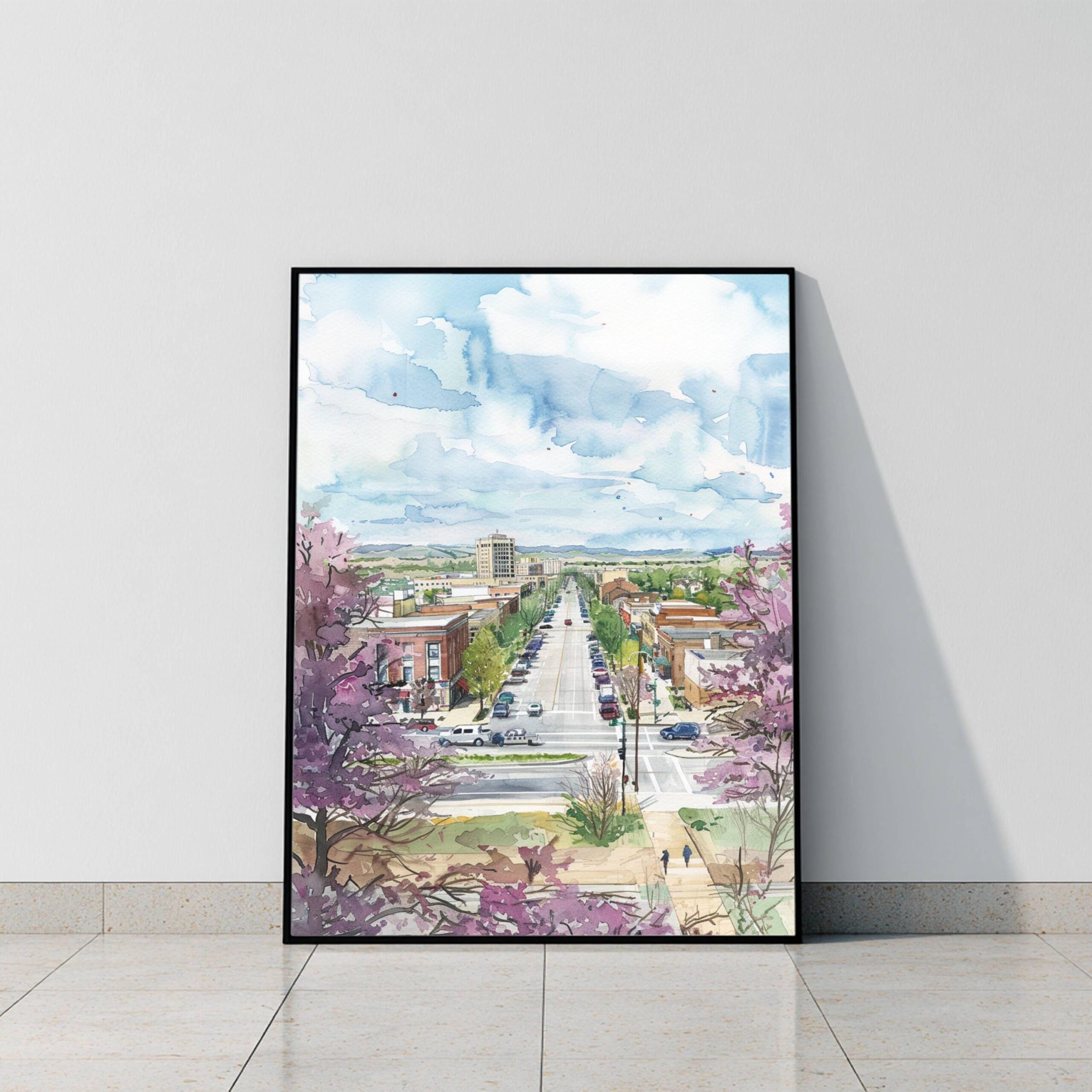 Bismarck North Dakota USA Watercolor: American Travel Art Poster - Image 8