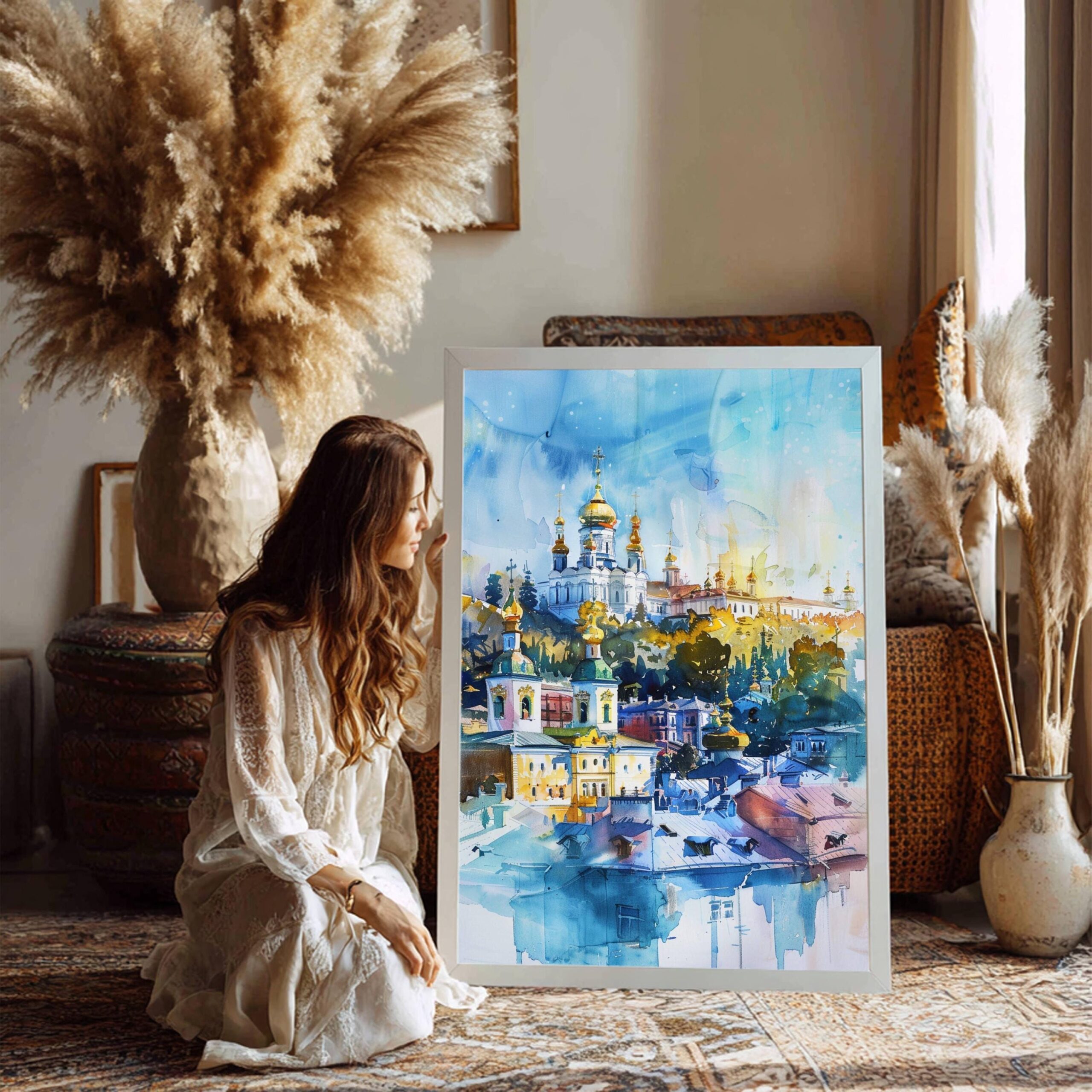Kyiv-Pechersk Lavra Ukraine Europe Watercolor Print: Travel Art Poster - Image 3
