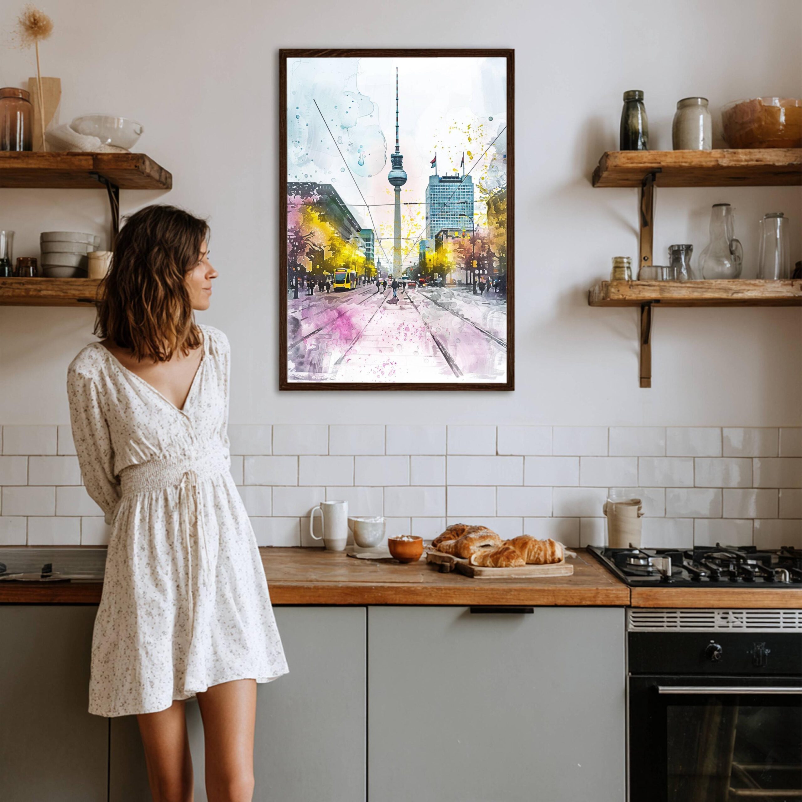Alexander Platz Berlin Germany Watercolor: German Travel Art Poster - Image 4