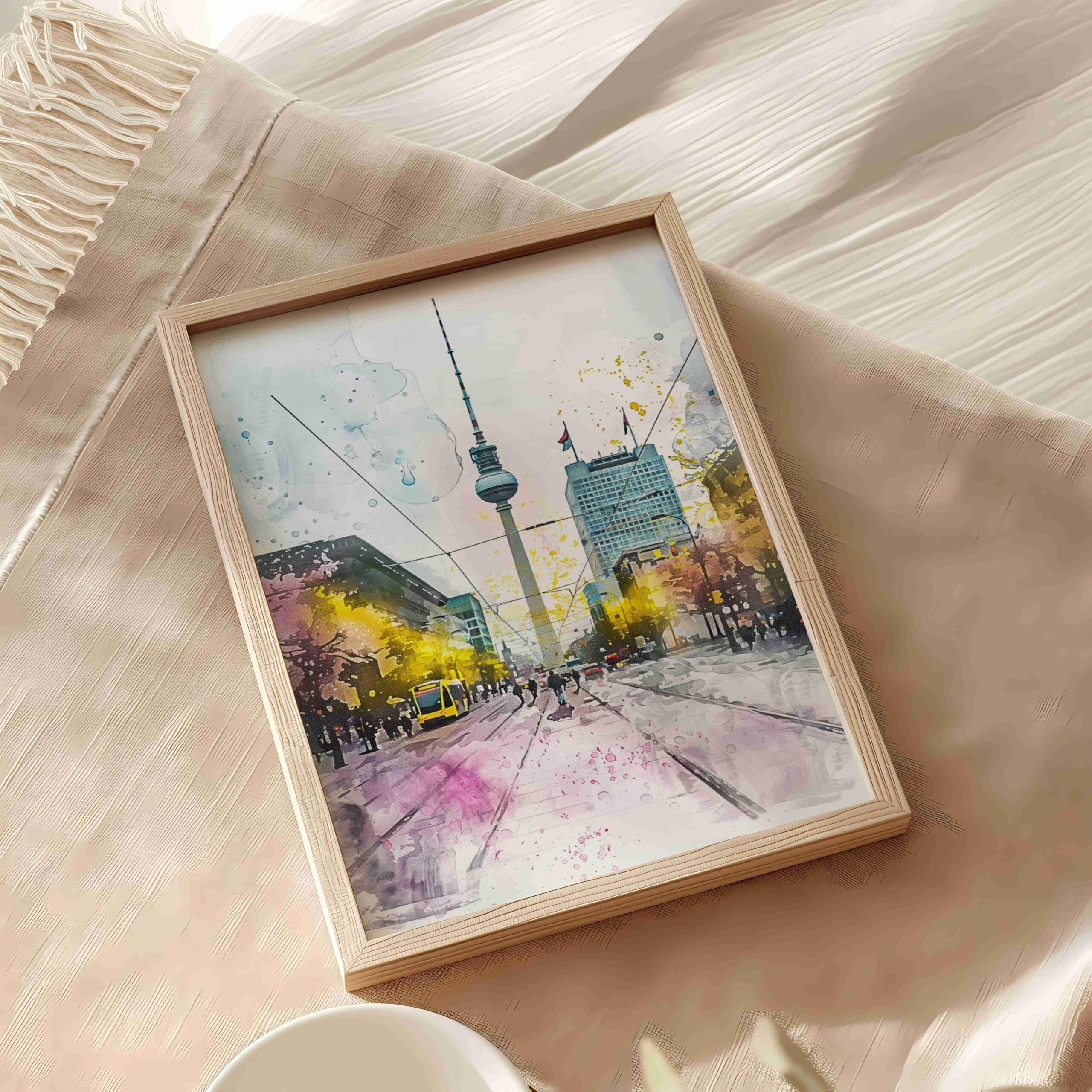Alexander Platz Berlin Germany Watercolor: German Travel Art Poster - Image 9