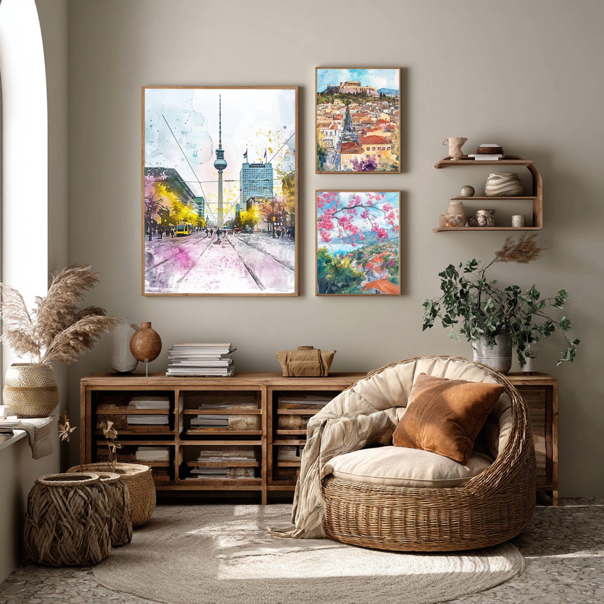 Alexander Platz Berlin Germany Watercolor: German Travel Art Poster - Image 2