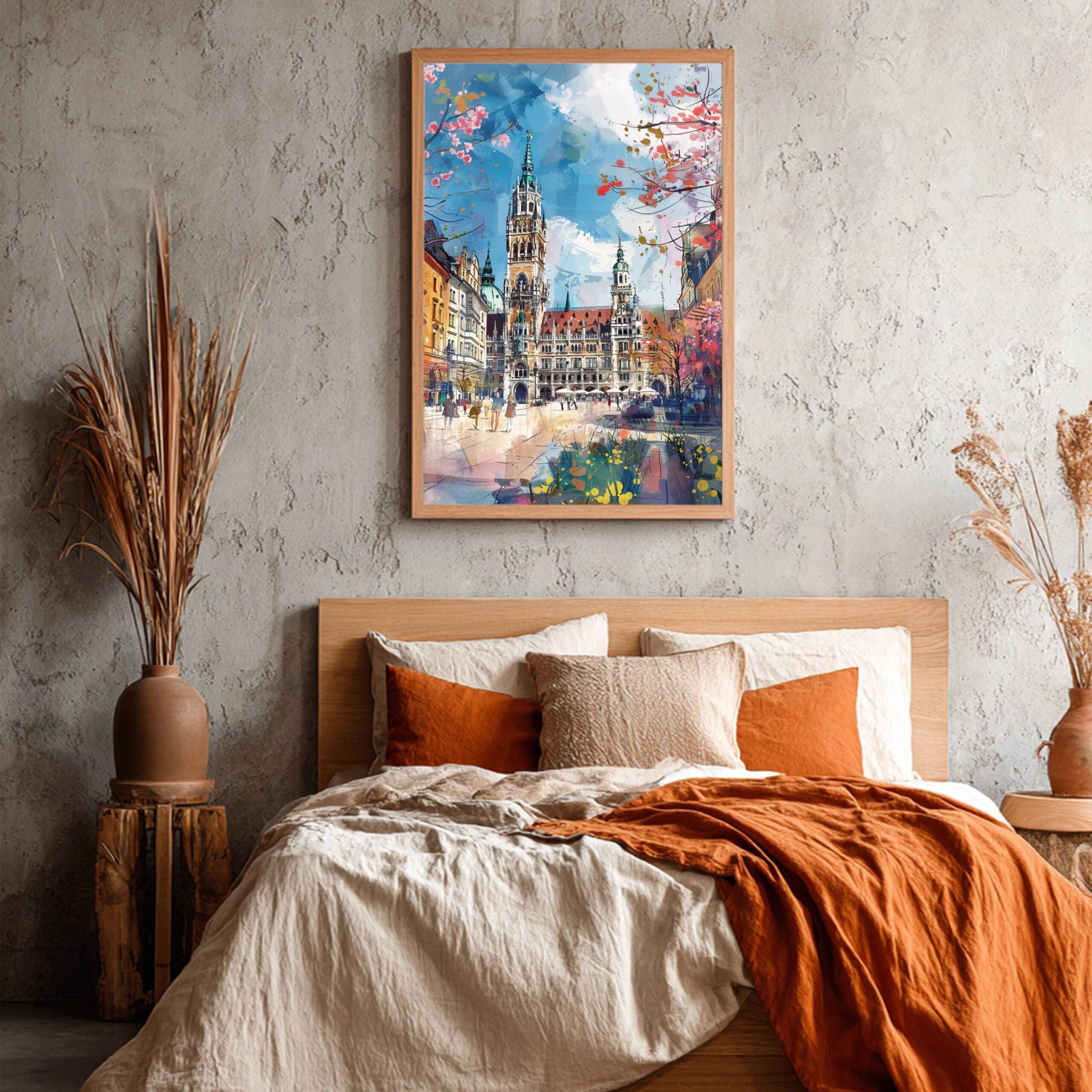 Marienplatz Munich Germany Watercolor: Travel Art Poster - Image 6