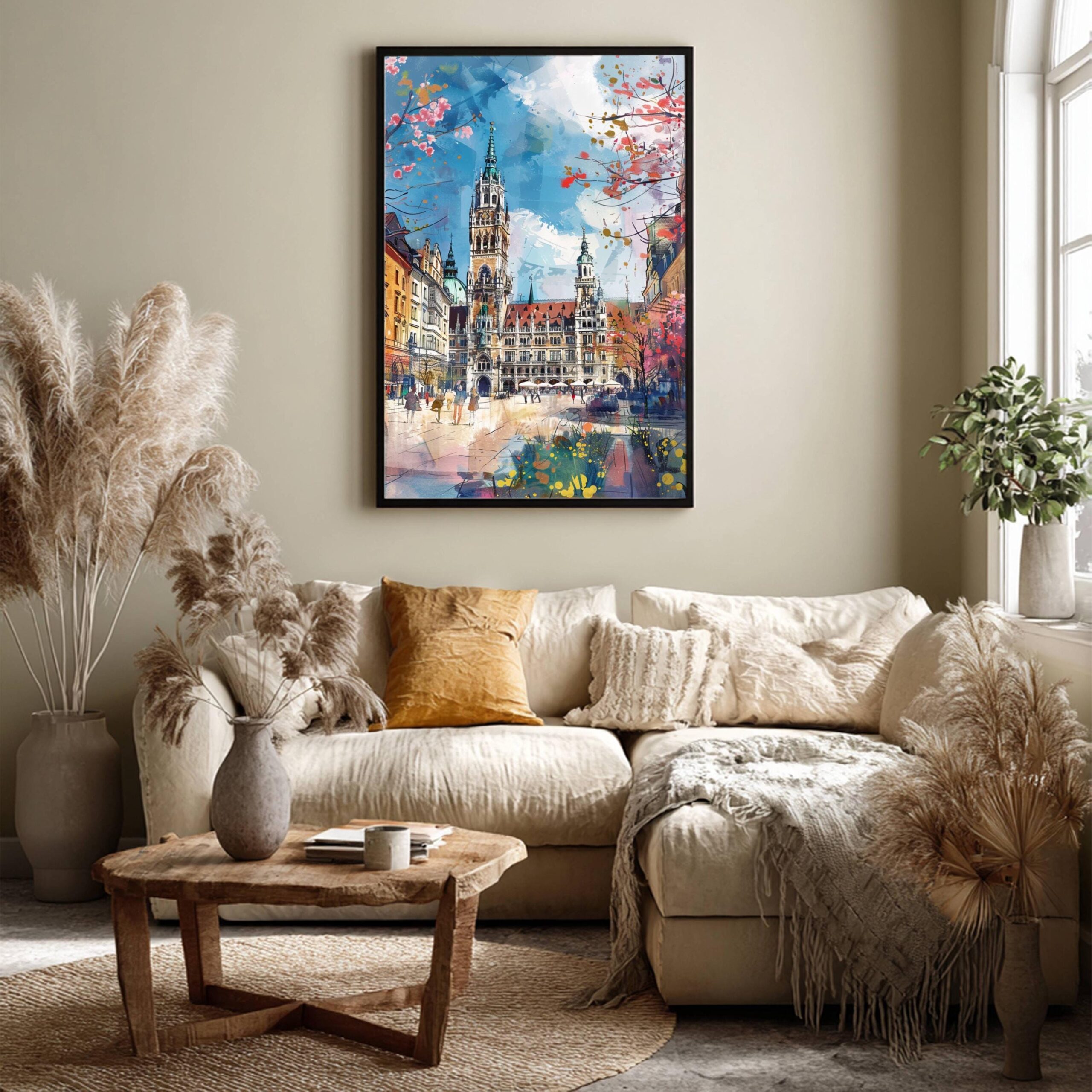 Marienplatz Munich Germany Watercolor: Travel Art Poster - Image 7
