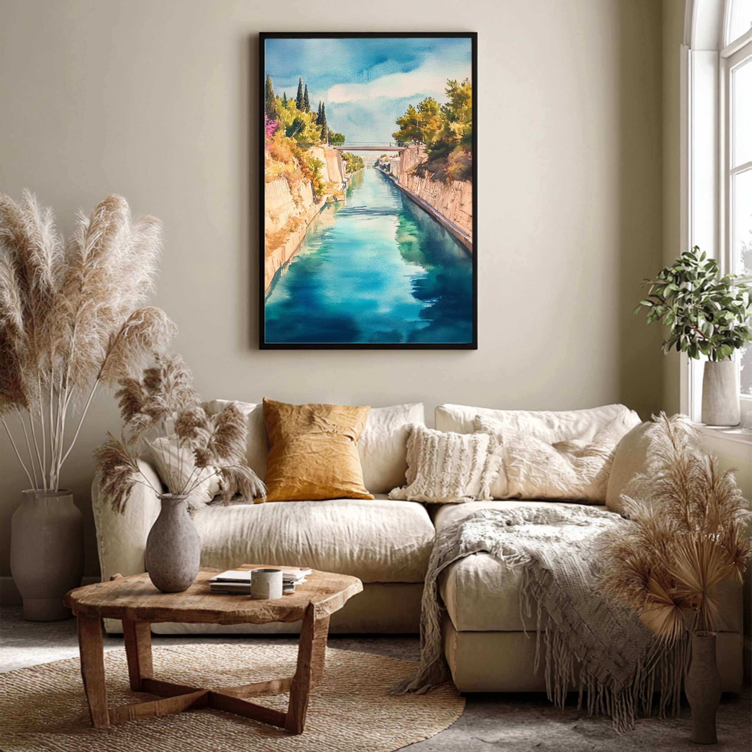 Corinth Canal Greece Europe Watercolor Print: Greek Travel Art Poster - Image 7