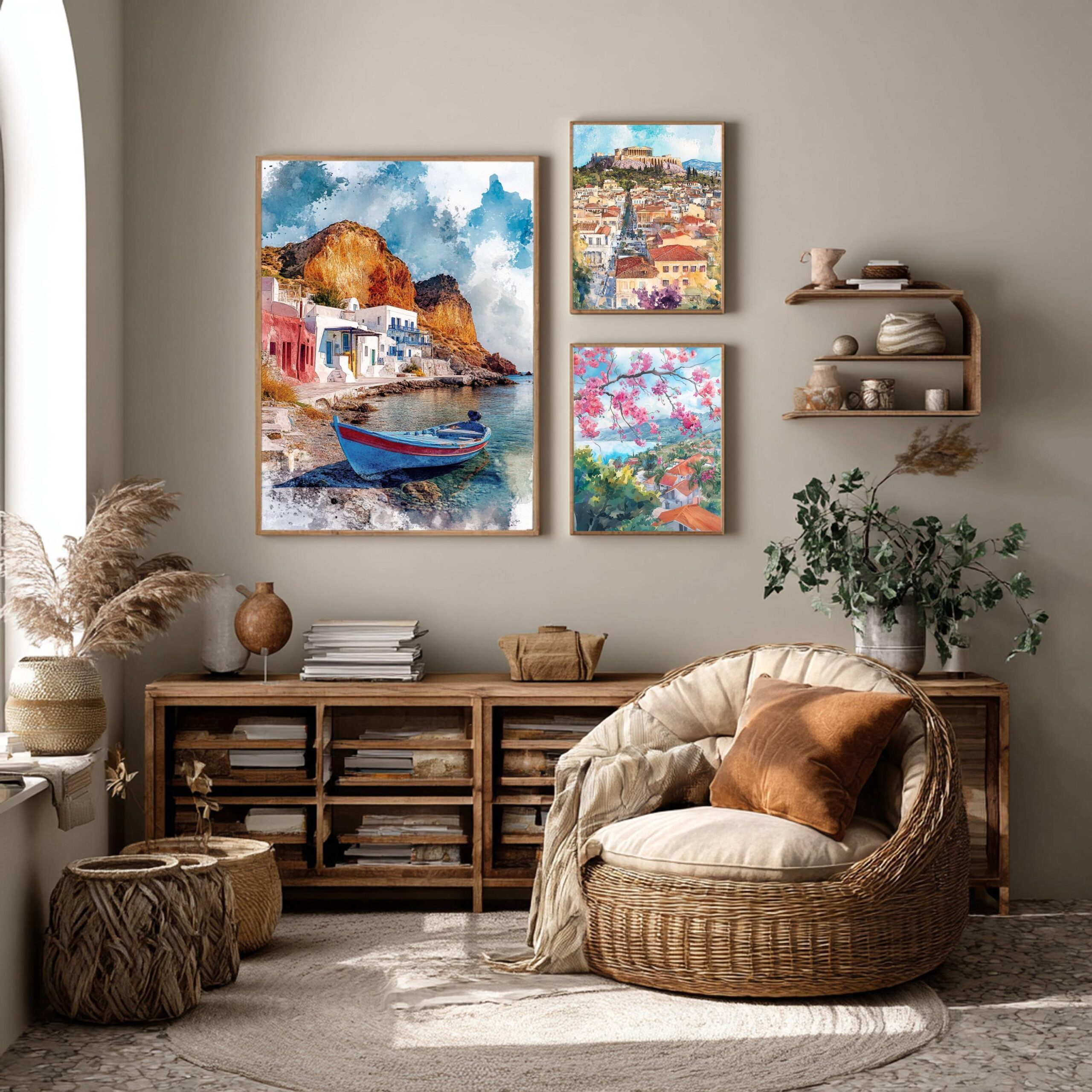 Milos Island Greece Watercolor: Travel Art Poster - Image 2