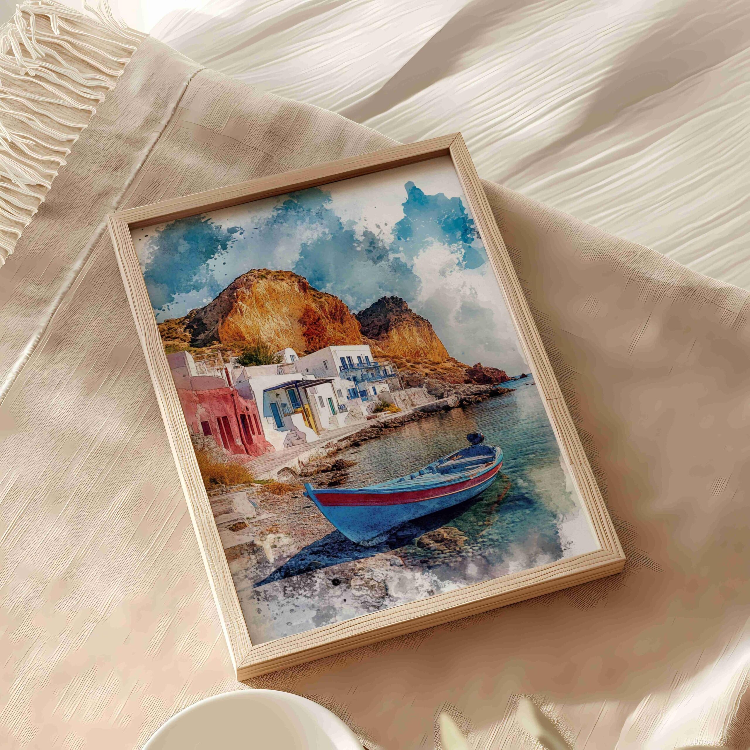 Milos Island Greece Watercolor: Travel Art Poster - Image 9