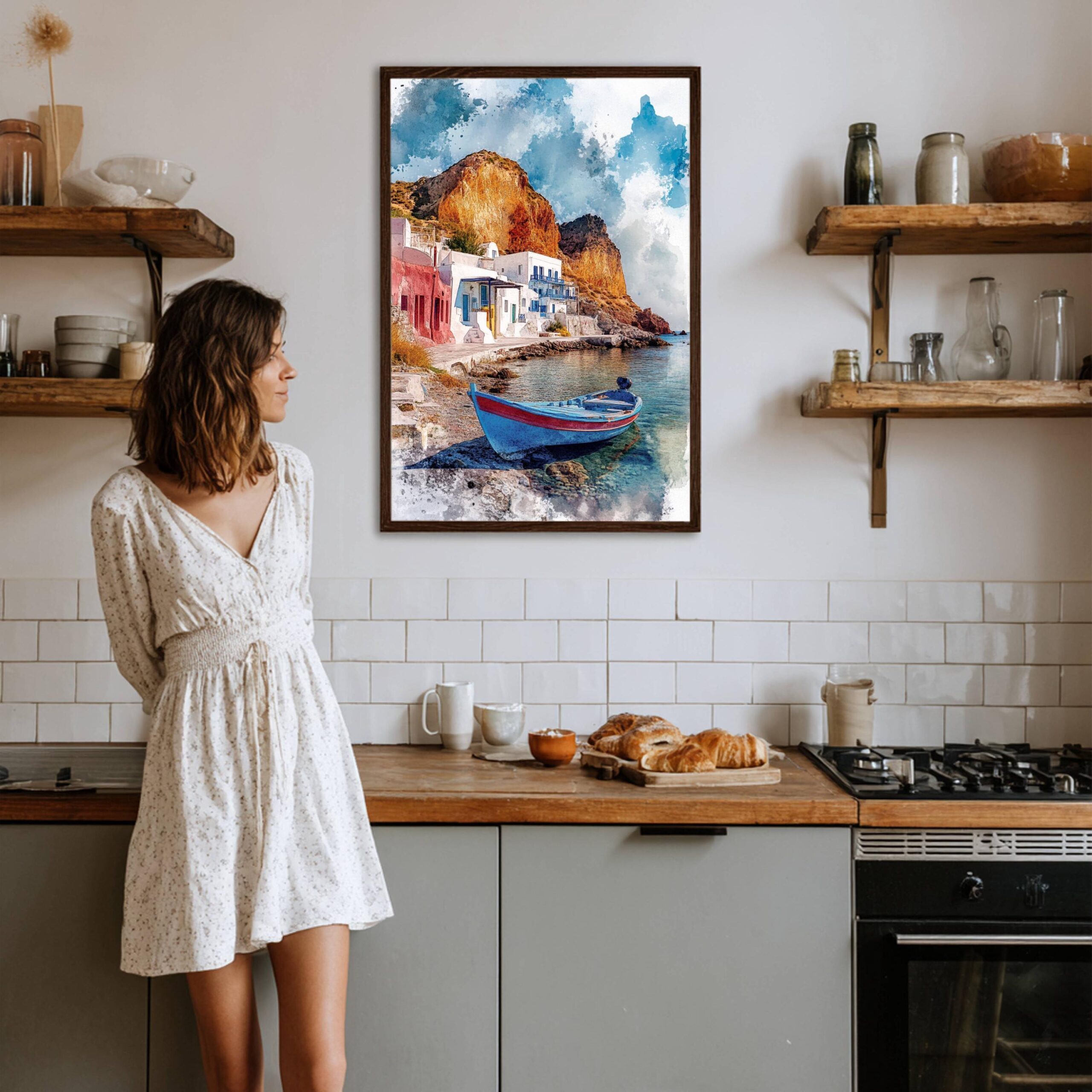 Milos Island Greece Watercolor: Travel Art Poster - Image 4