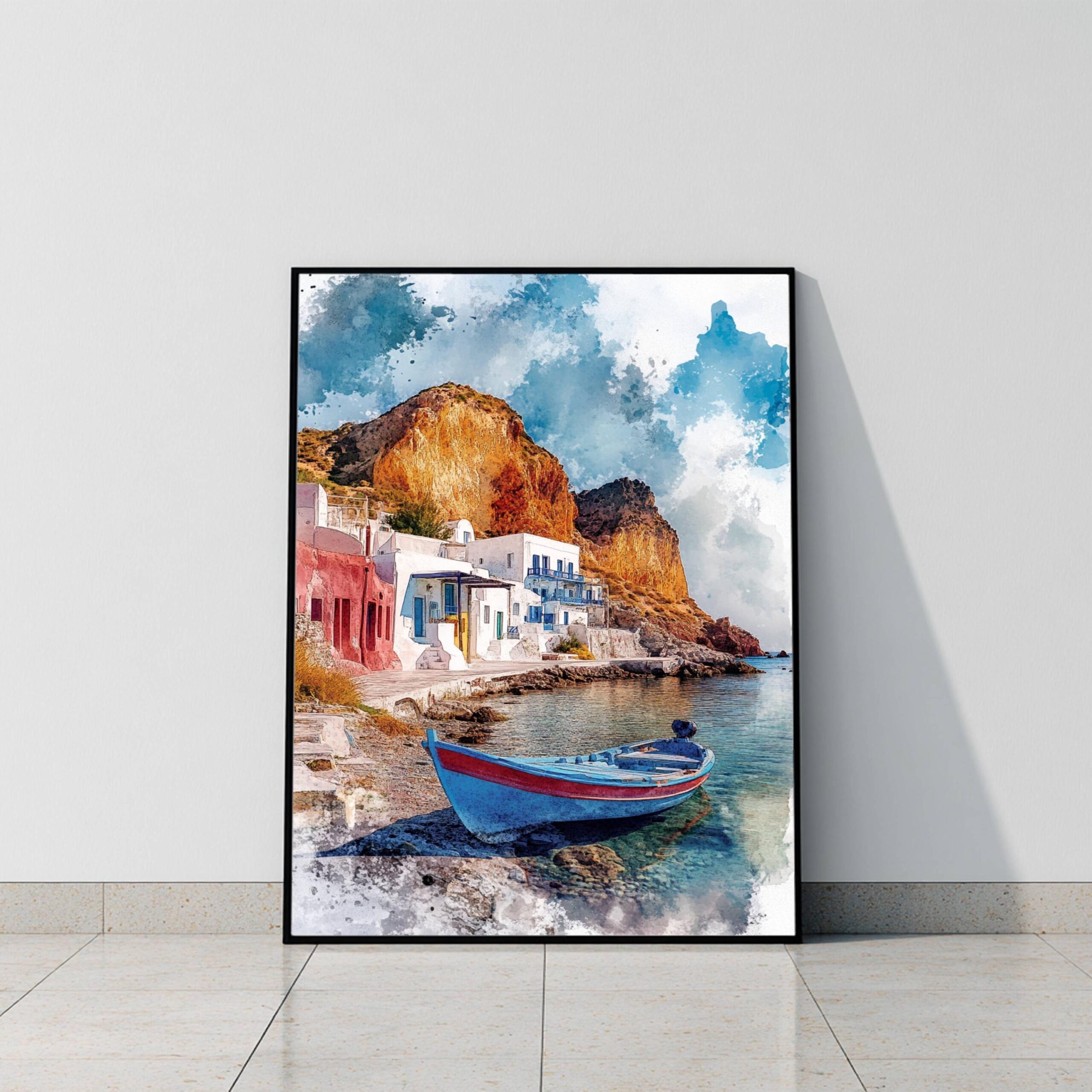 Milos Island Greece Watercolor: Travel Art Poster - Image 8