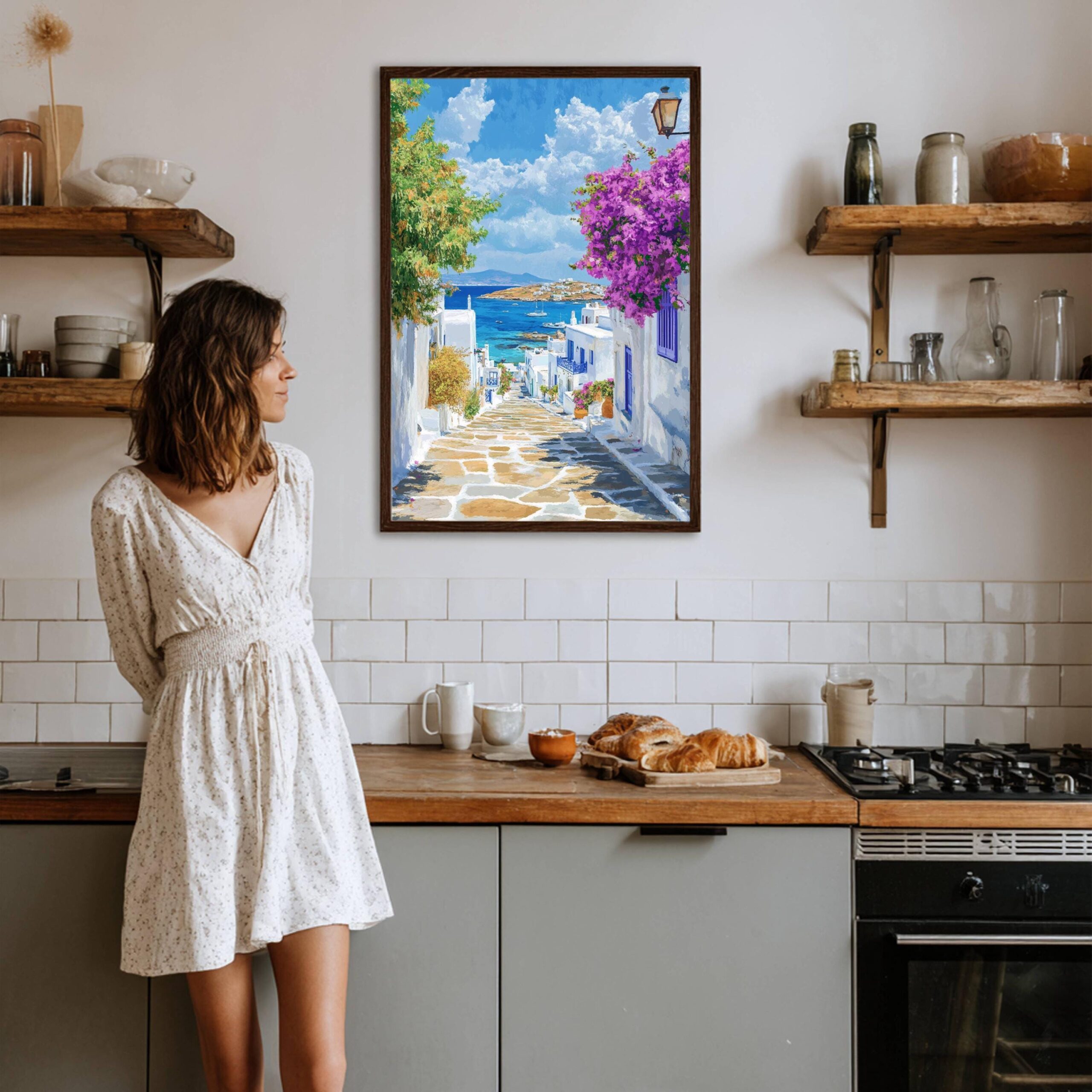 Mykonos Island Greece Watercolor: Greek Travel Art Poster - Image 4
