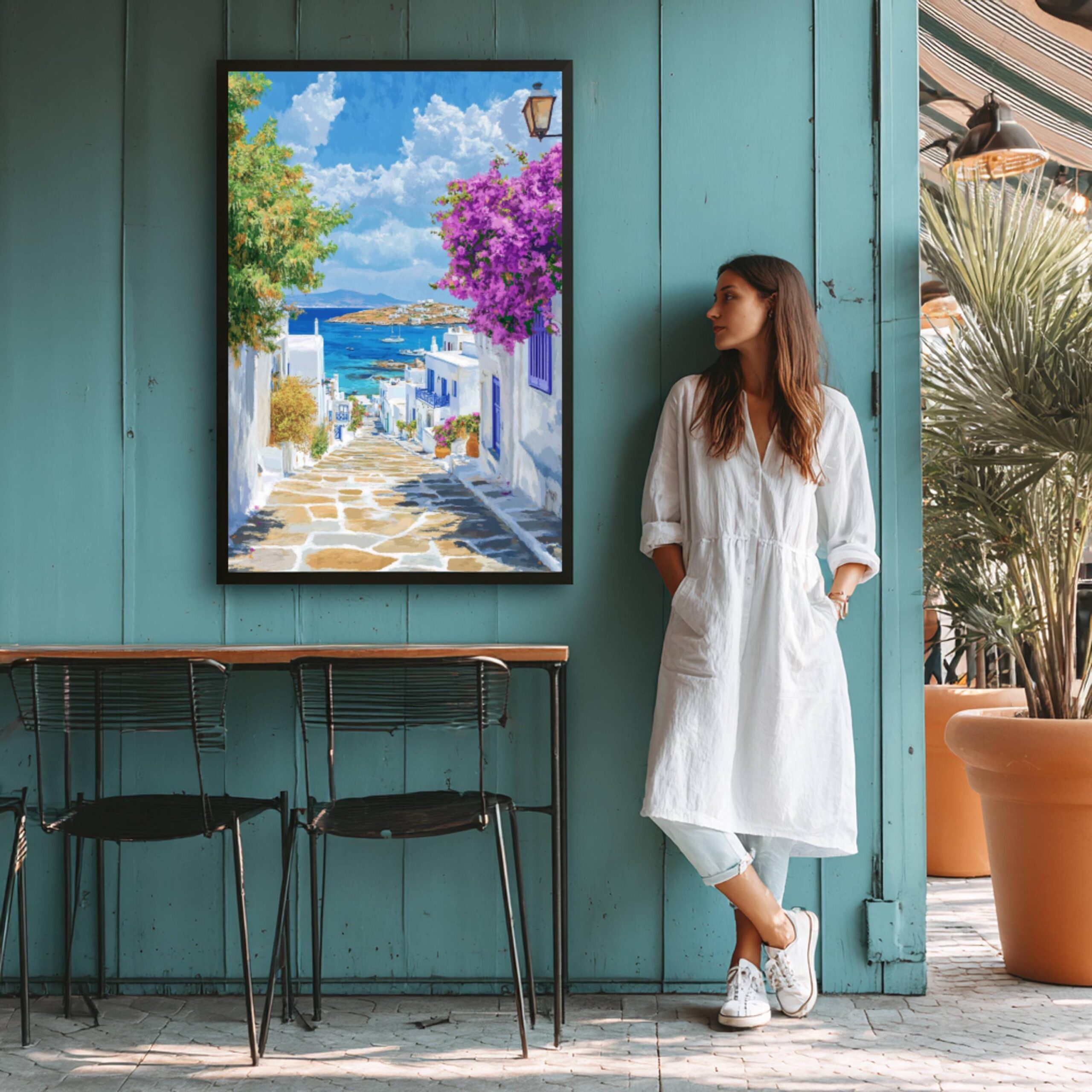 Mykonos Island Greece Watercolor: Greek Travel Art Poster - Image 5