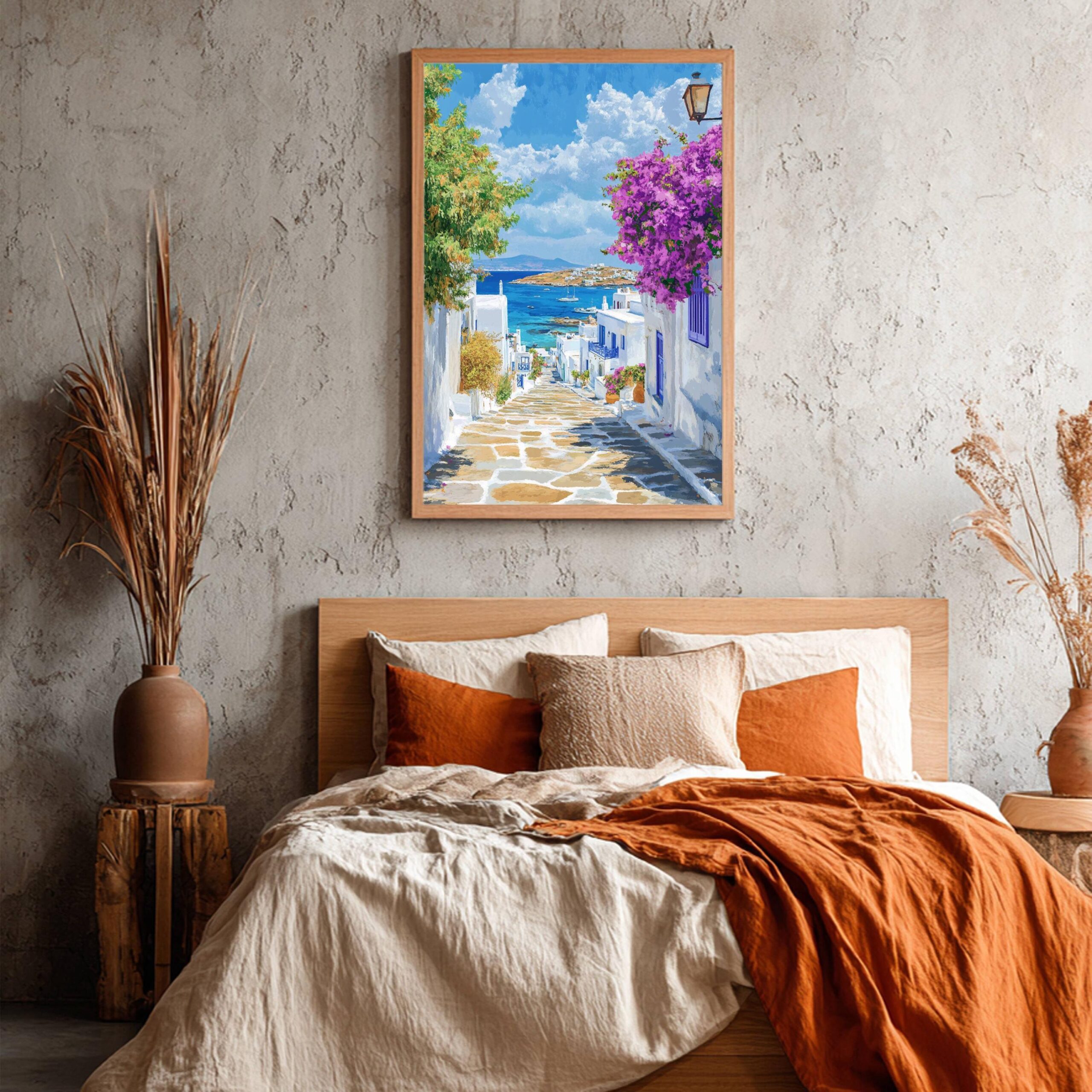 Mykonos Island Greece Watercolor: Greek Travel Art Poster - Image 6