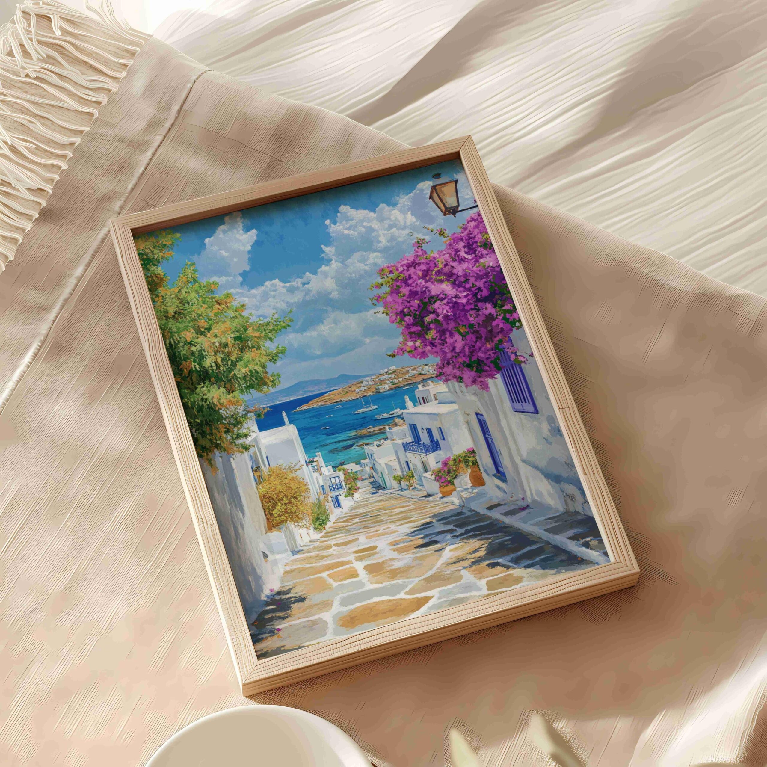 Mykonos Island Greece Watercolor: Greek Travel Art Poster - Image 9