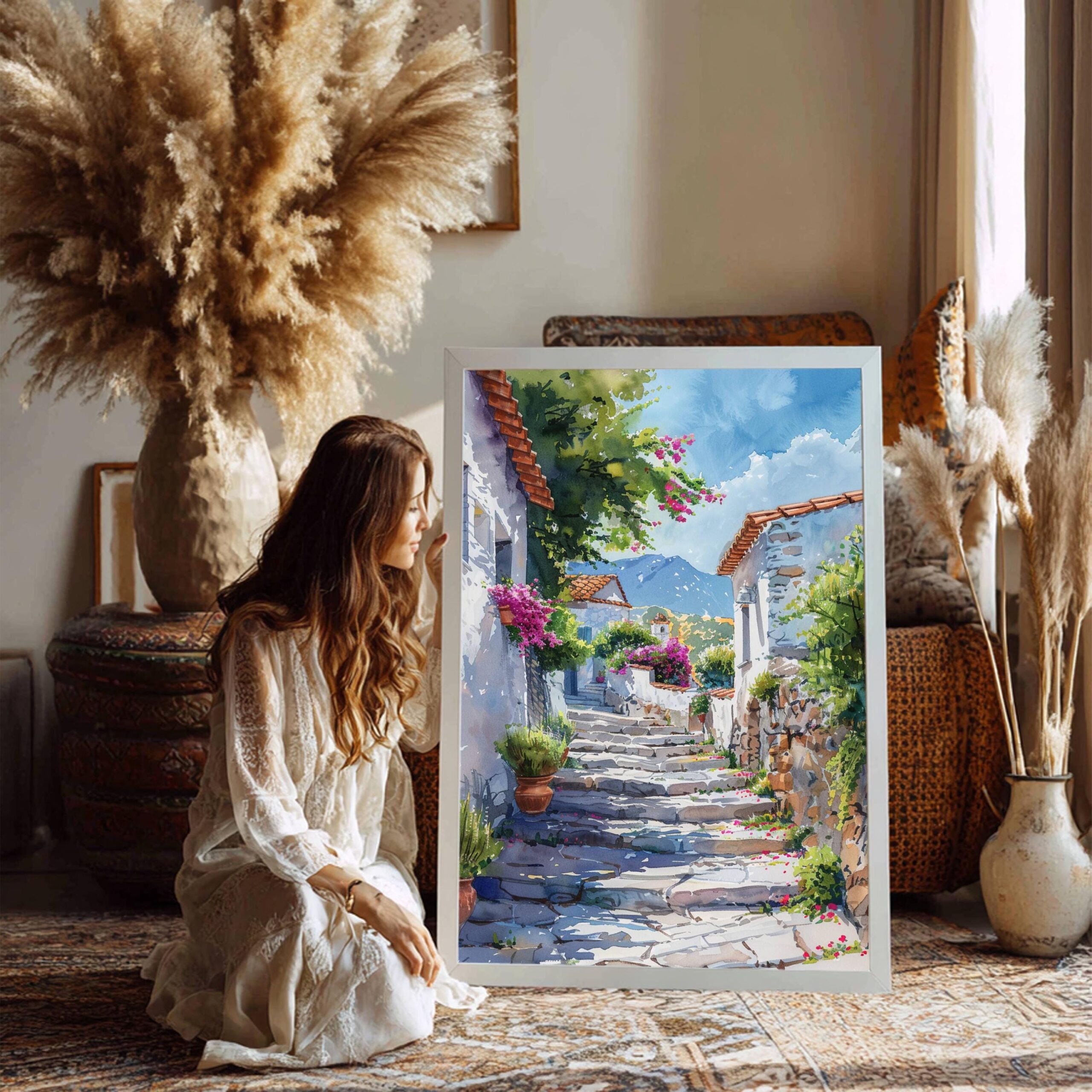 Greece Europe Watercolor Print: Greek Travel Art Poster - Image 3