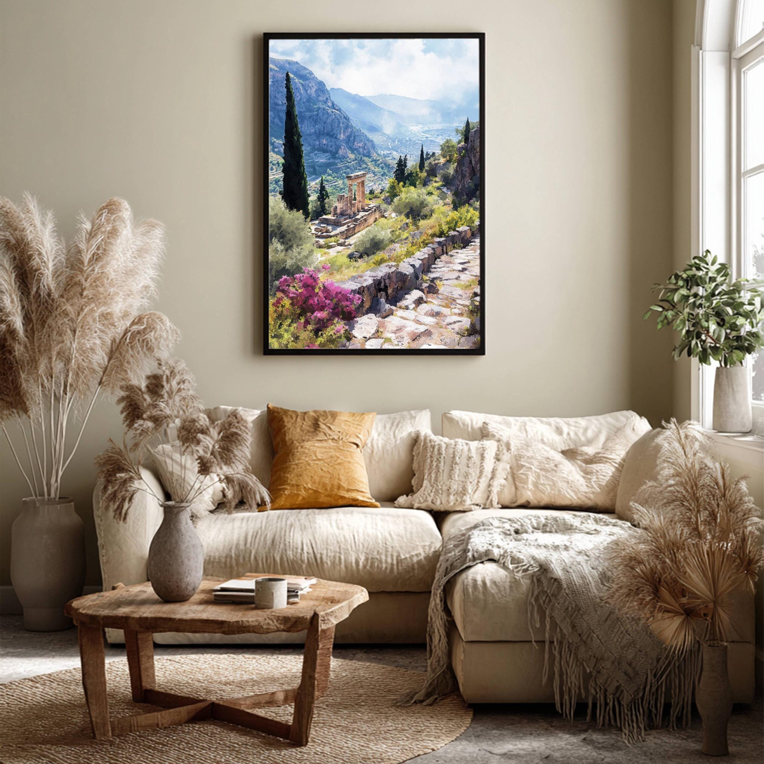 Delphi Greece Europe Watercolor Print: Travel Art Poster - Image 7