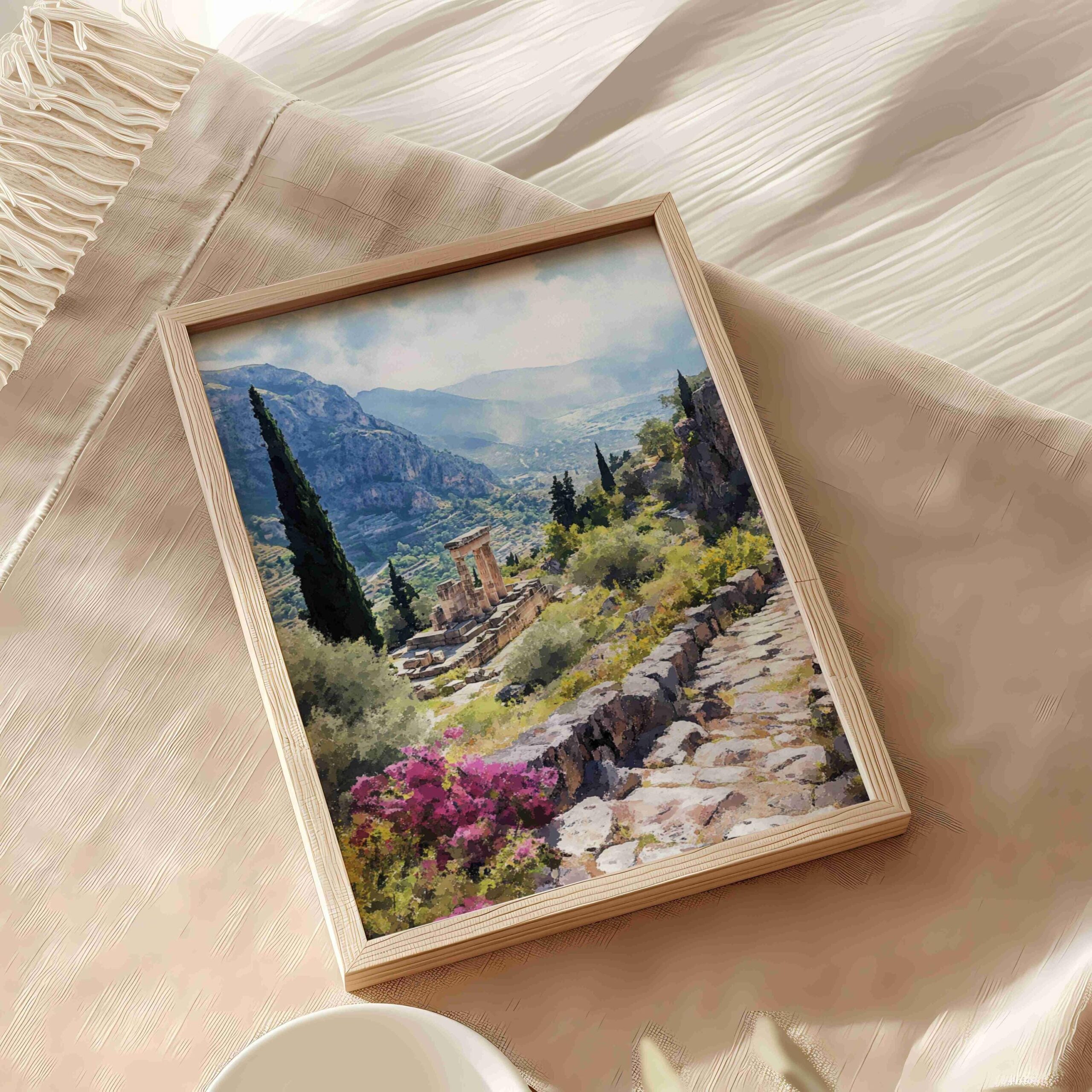 Delphi Greece Europe Watercolor Print: Travel Art Poster - Image 9