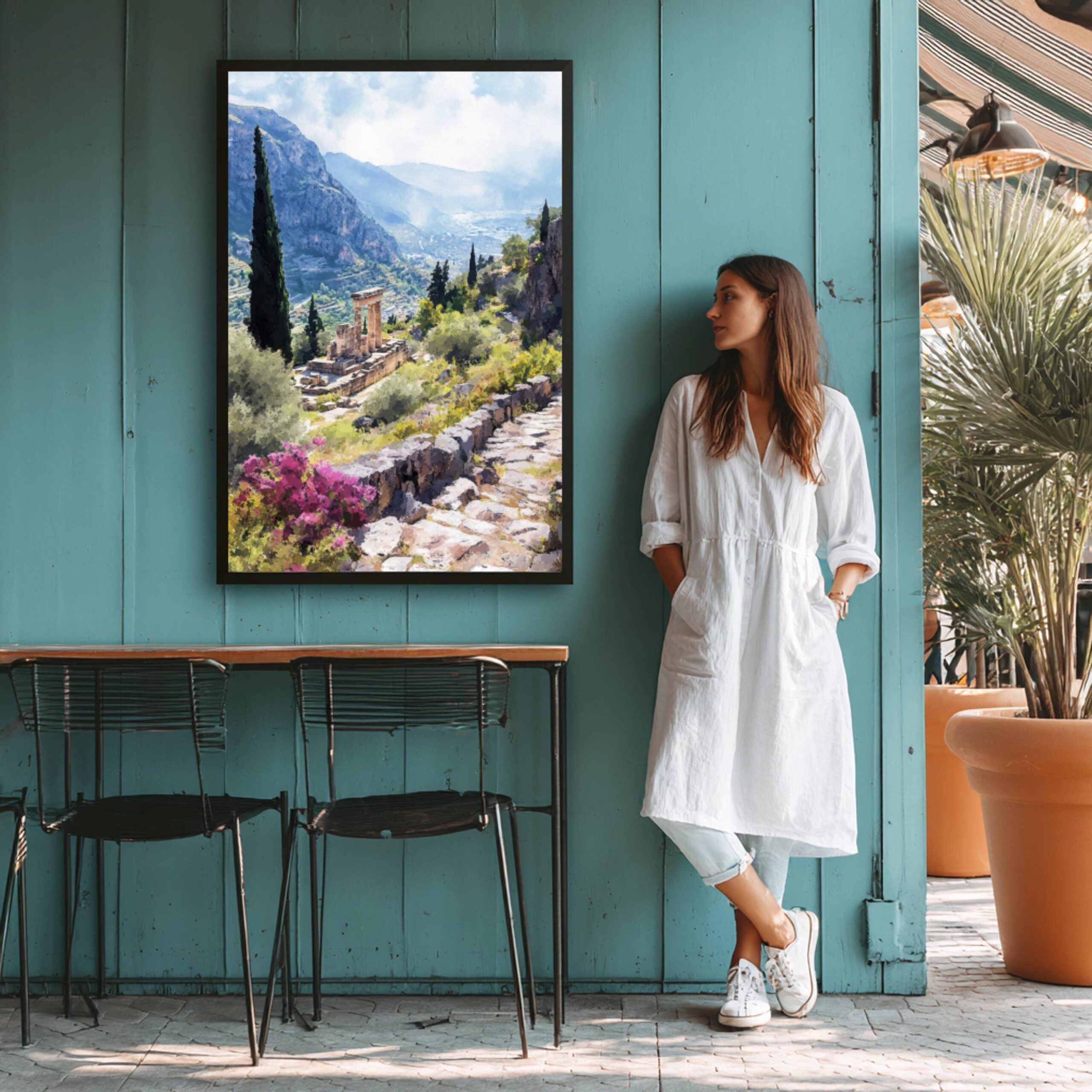 Delphi Greece Europe Watercolor Print: Travel Art Poster - Image 5