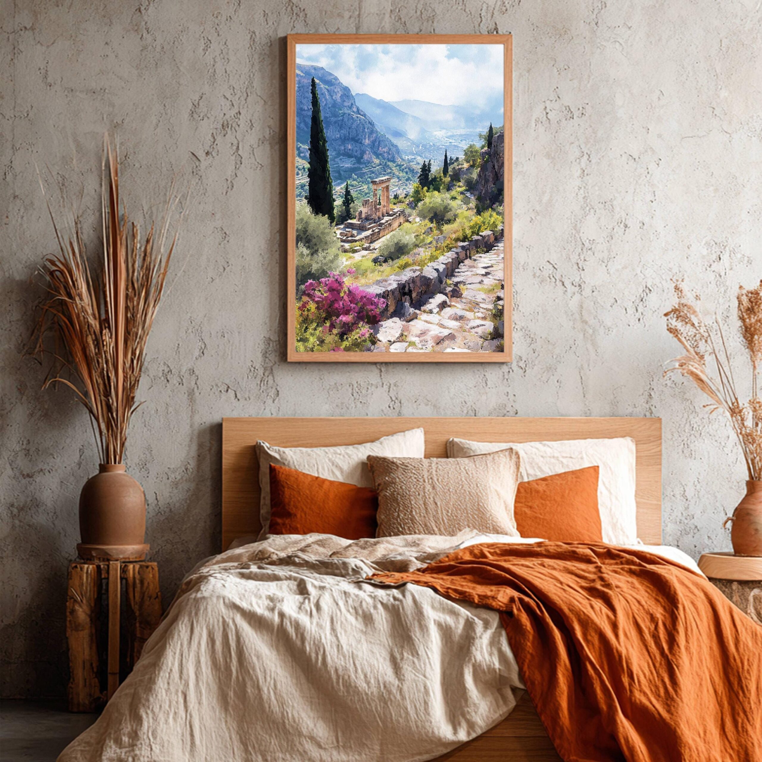 Delphi Greece Europe Watercolor Print: Travel Art Poster - Image 6