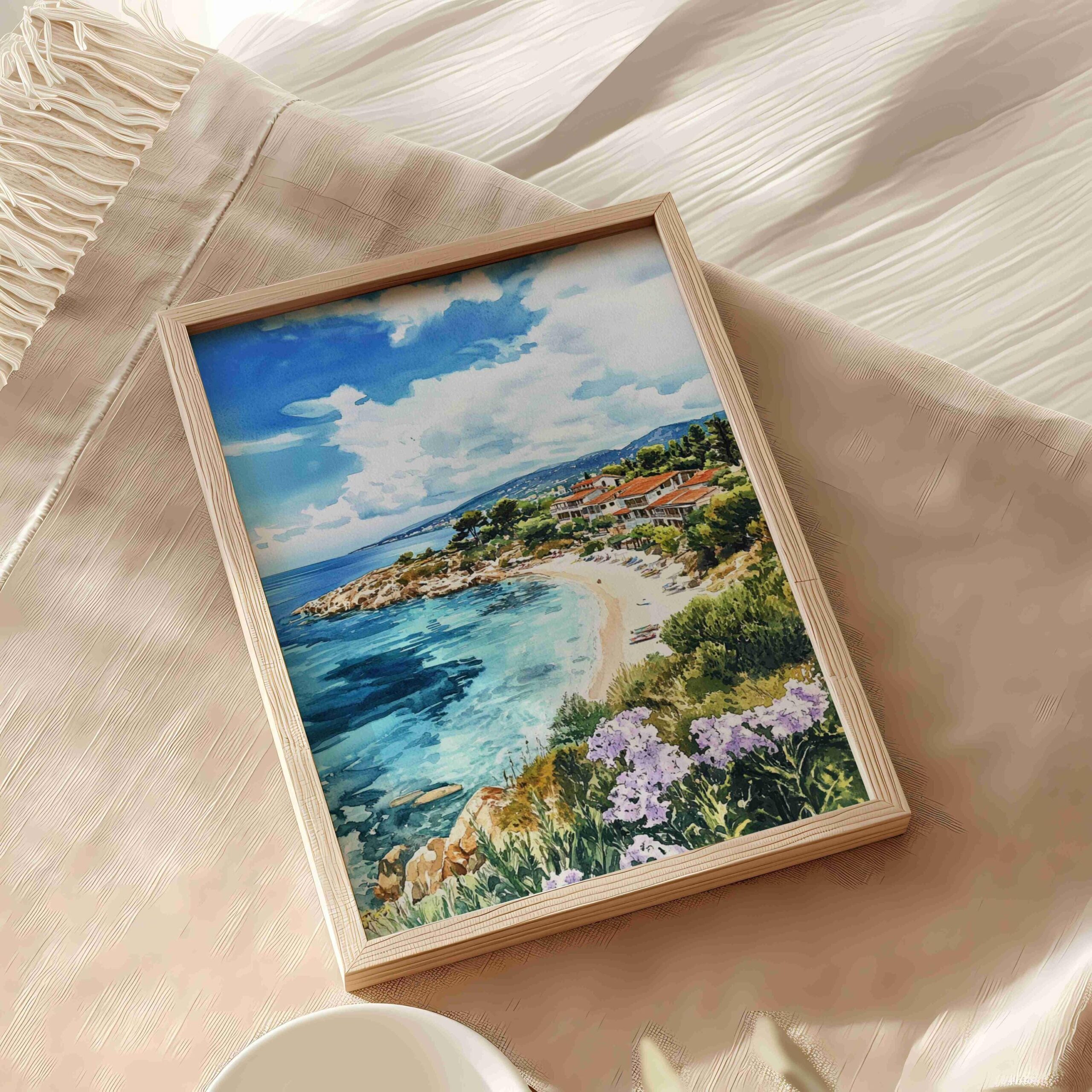 Halkidiki Peninsula Greece Watercolor: Travel Art Poster - Image 9